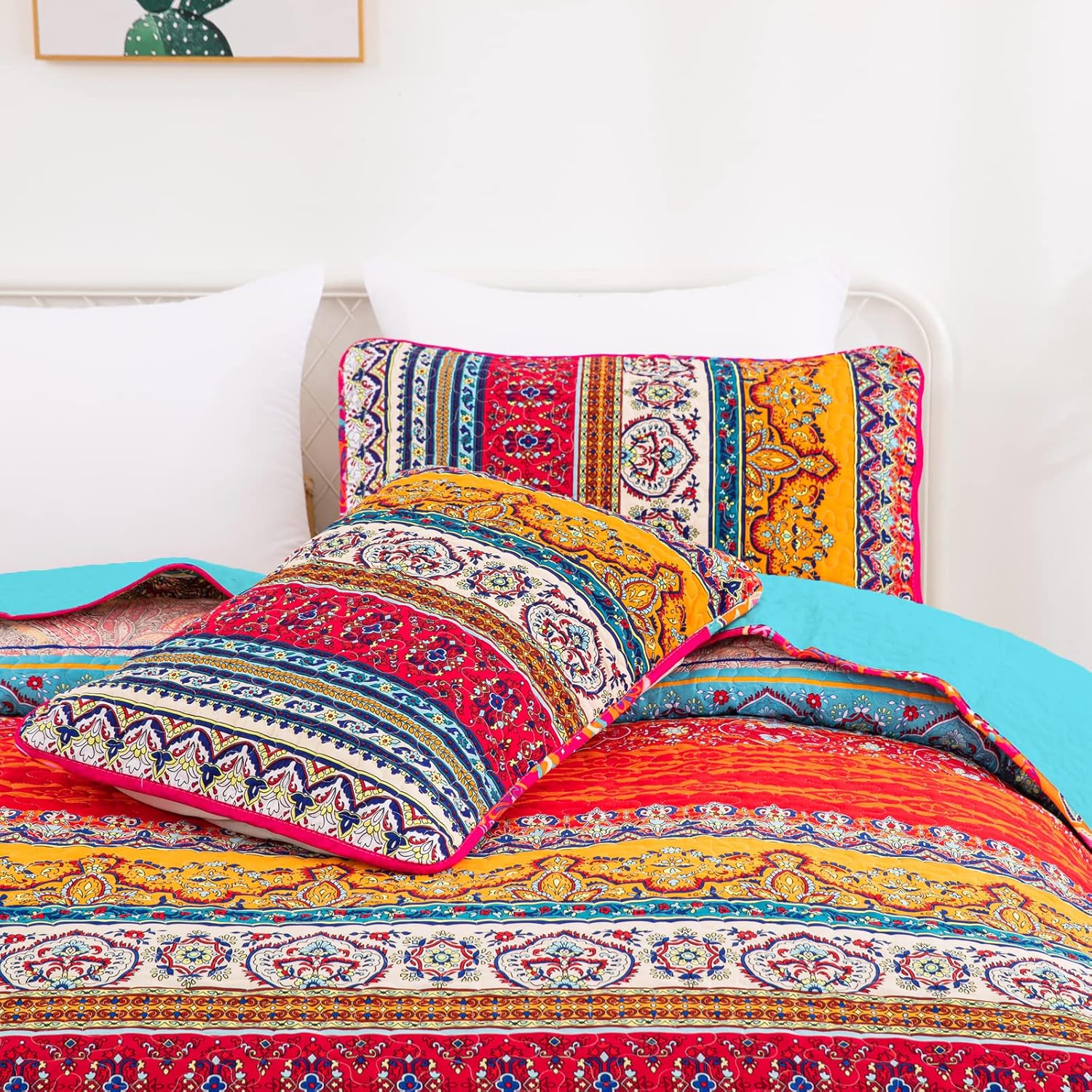WONGS BEDDING Boho Quilt Set Queen Size