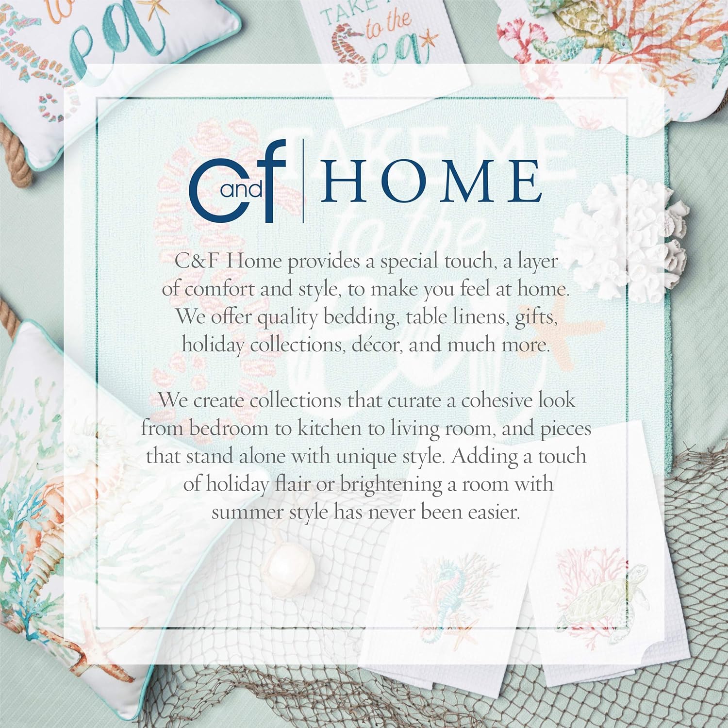 CF Home Ocean Treasures Blue Starfish Bed Quilt Set All Seasons