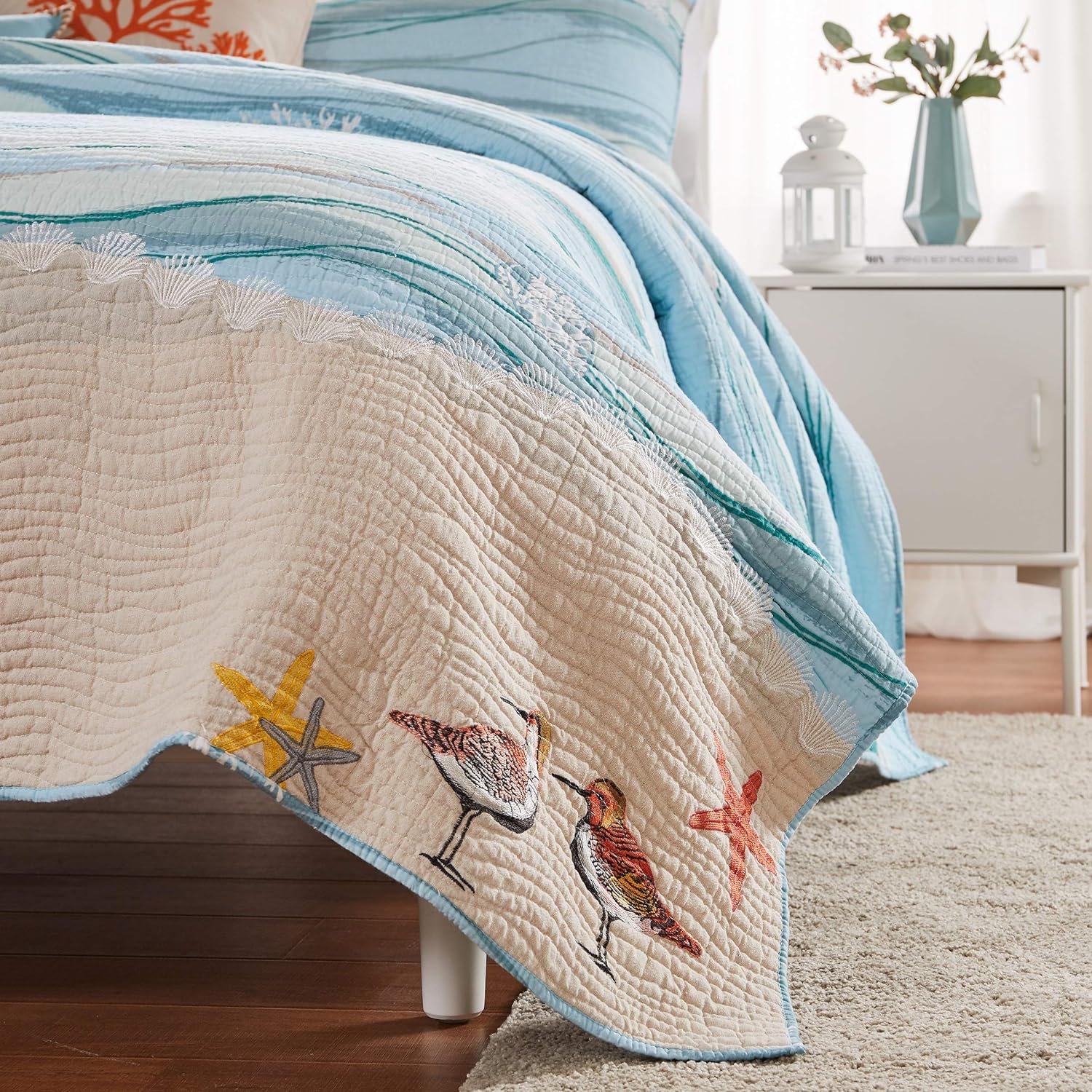 Greenland Home Maui Embroidered Quilt Set 3-Piece 1