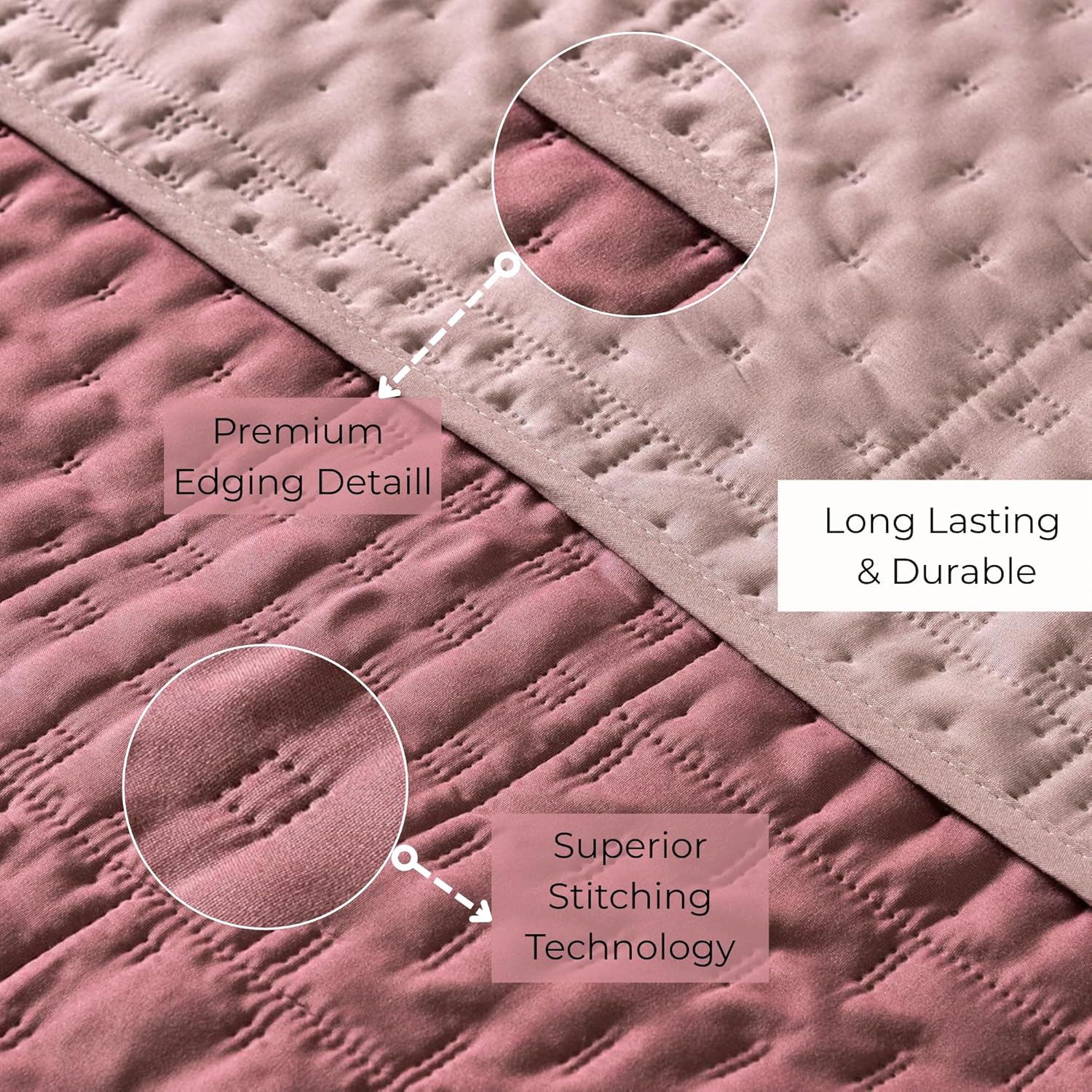 Queen Comforter Novo Blush Bedding Reversible Lightweight Quilt