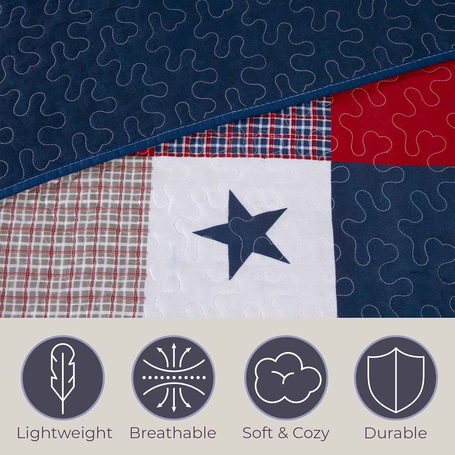 3-Piece Caroline Patriotic Quilt Set - FullQueen Bedding 1