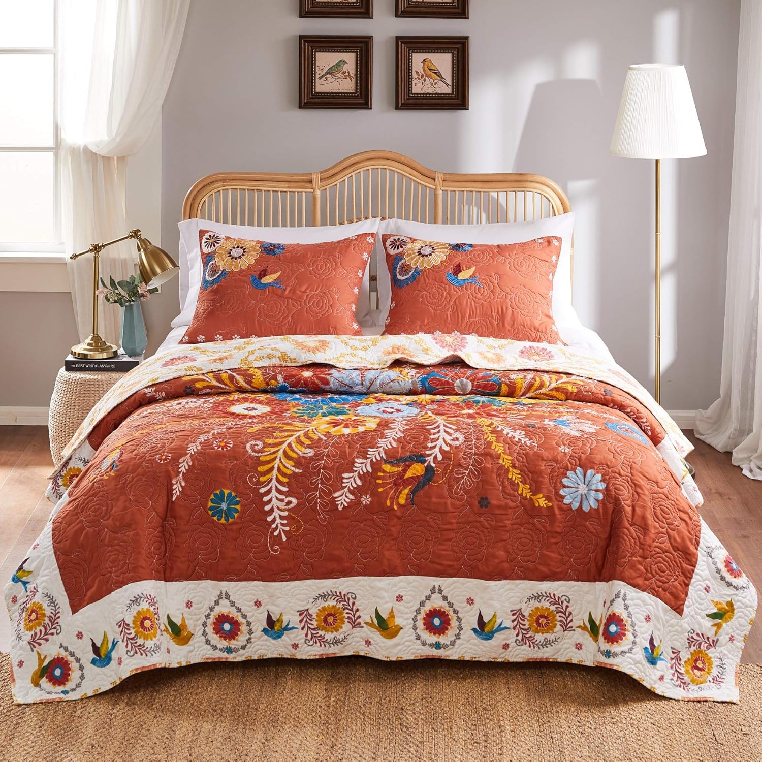 Greenland Home Barefoot Bungalow Quilt Set 3-Piece FullQueen Multi