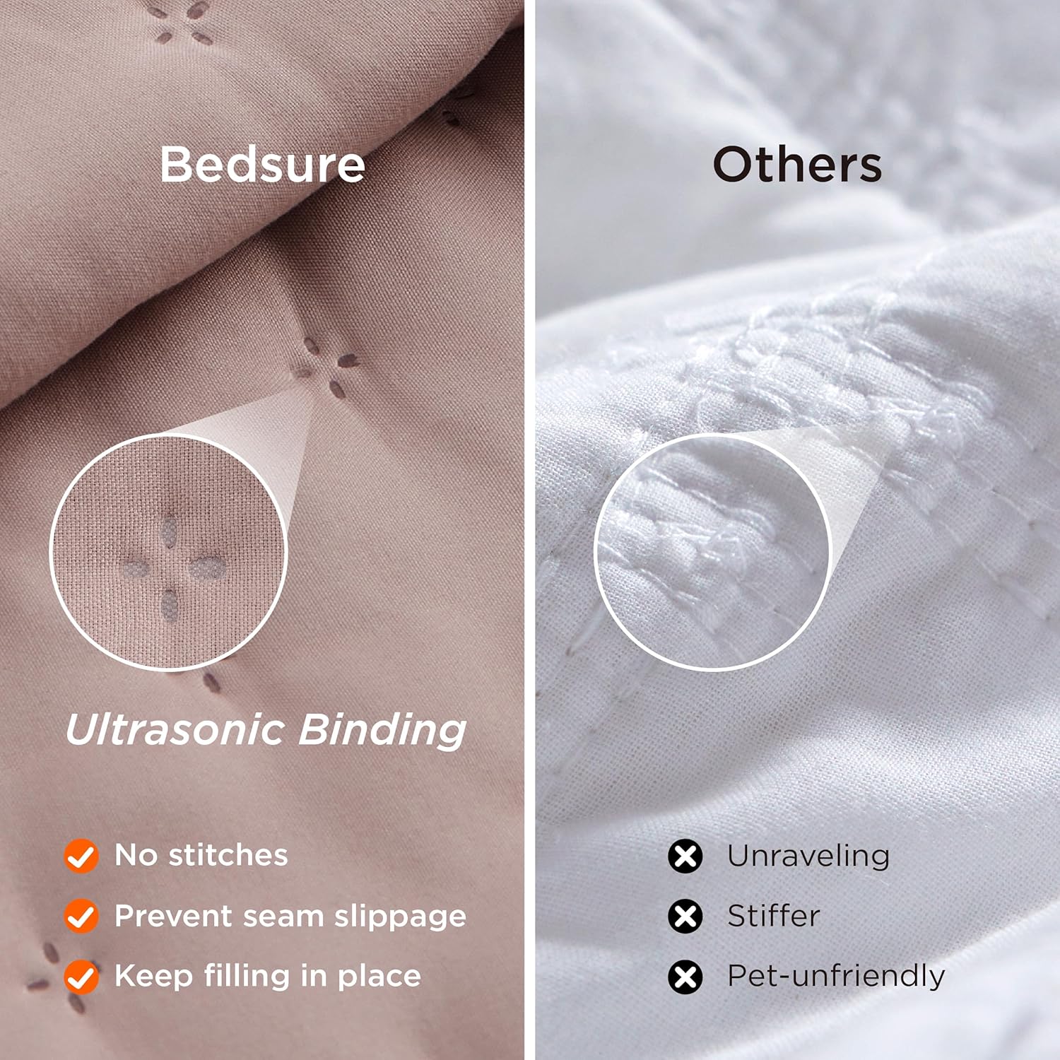 Bedsure King Quilt Set - Ultra Soft Dusty Rose Bedspread
