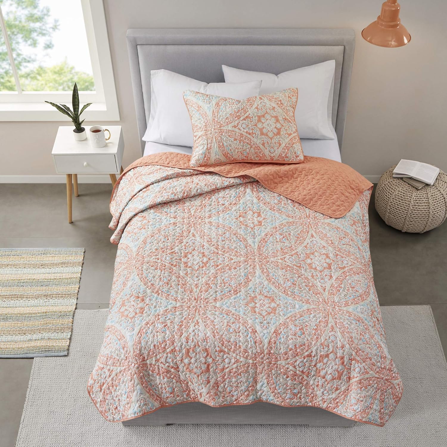 Comfort Spaces Reversible Quilt Set - Vermicelli Stitching All Season TwinTwin XL