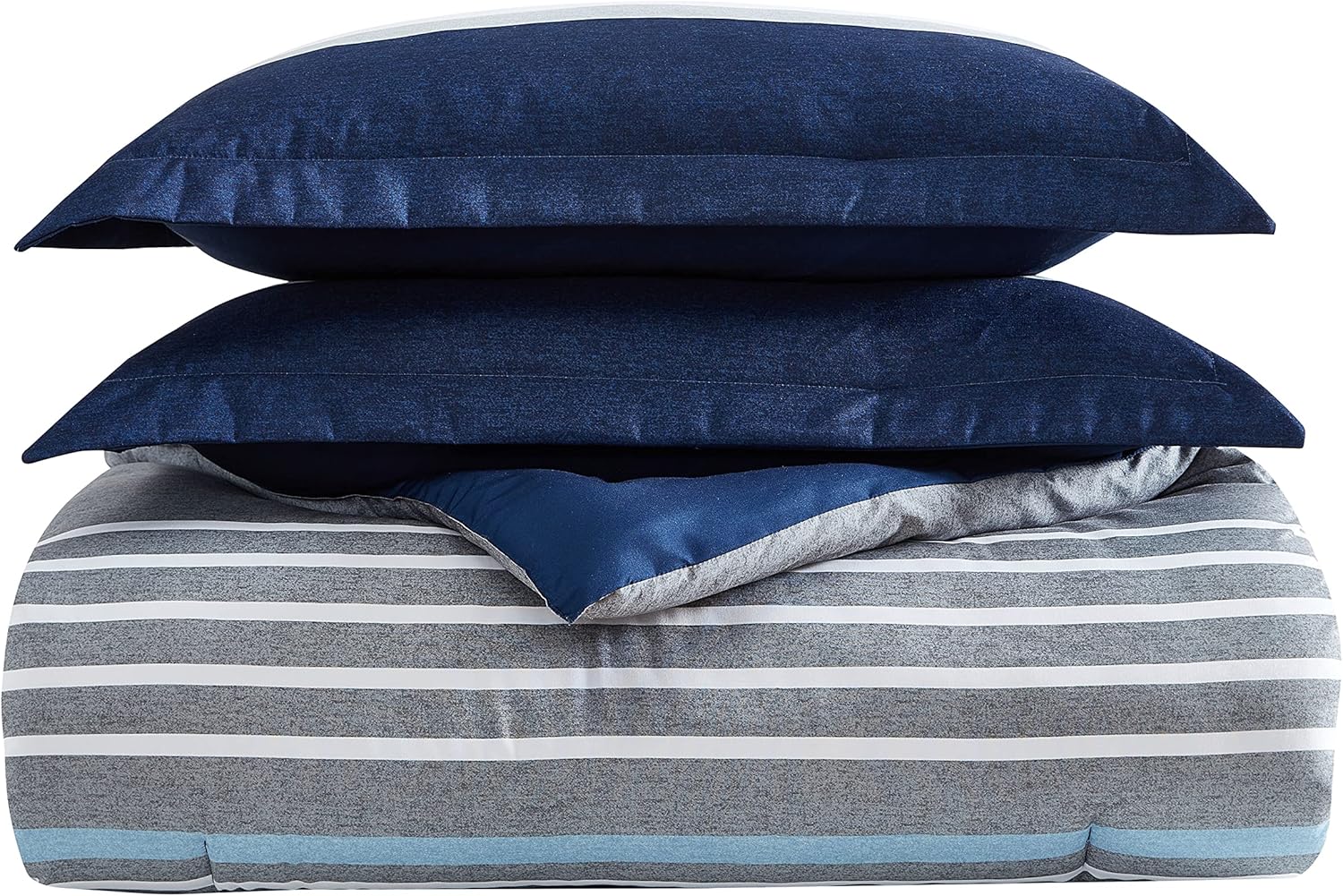 Nautica Comforter Set Reversible Heathered Block Grey