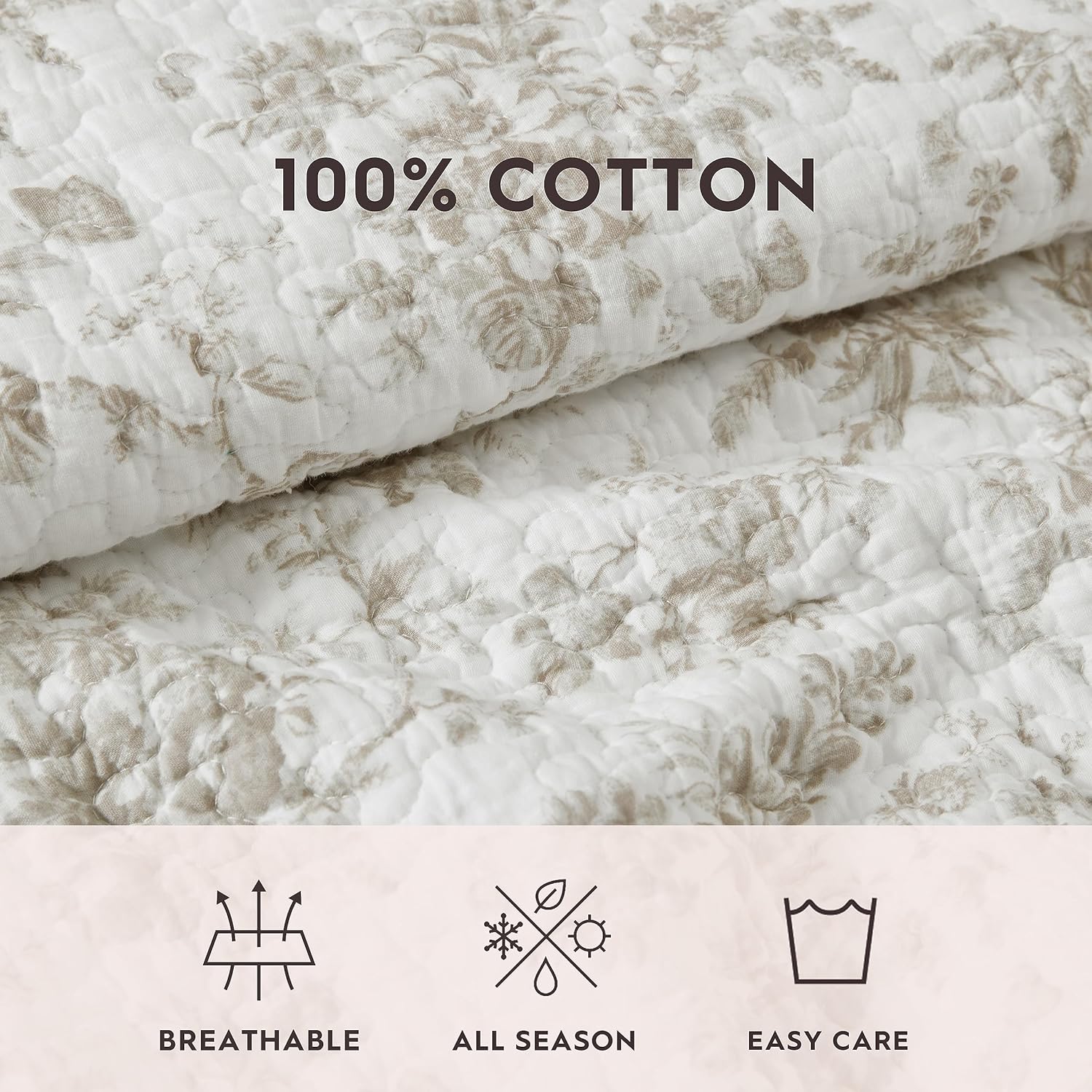 Laura Ashley King Quilt Set - Walled Garden Brown