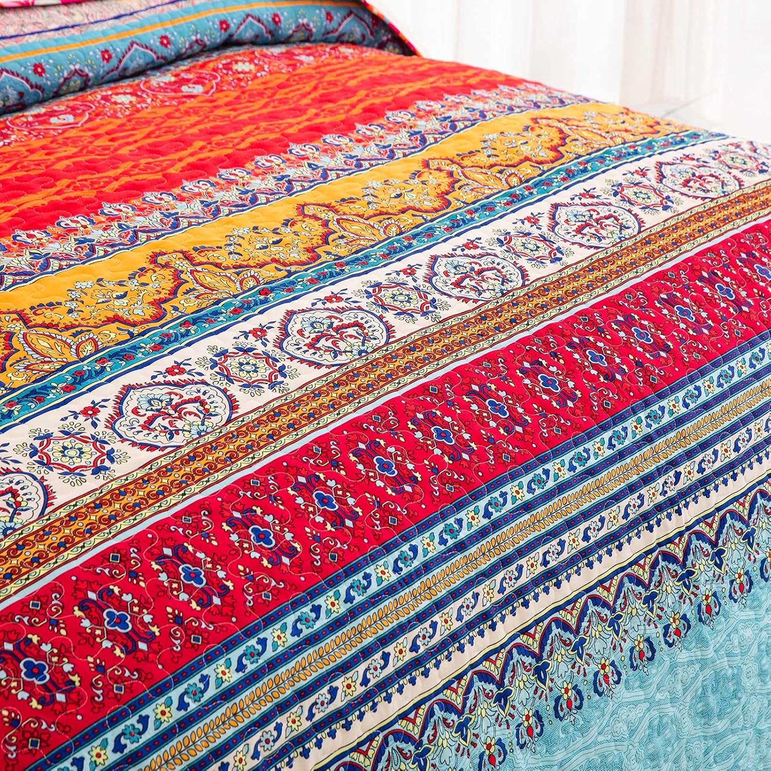 WONGS BEDDING Boho Quilt Set Queen Size
