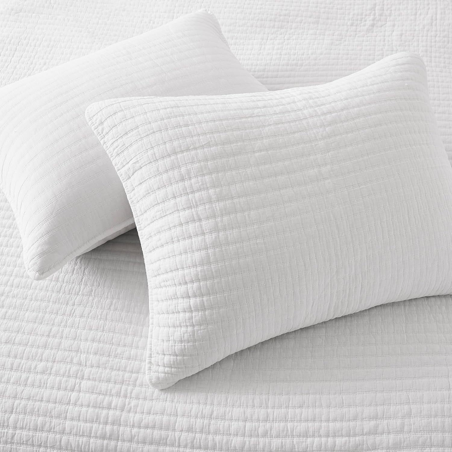 WDCOZY White Oversized Cal King Quilt Set