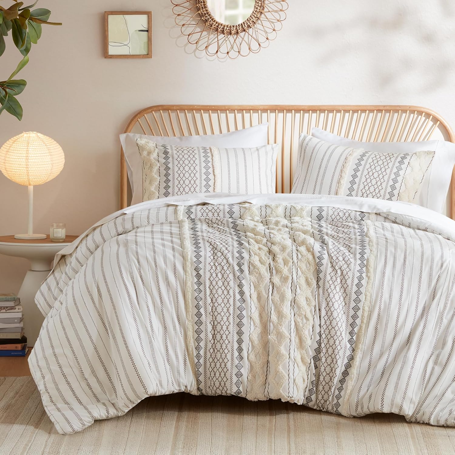 INKIVY King Size Chenille Tufted Comforter Set