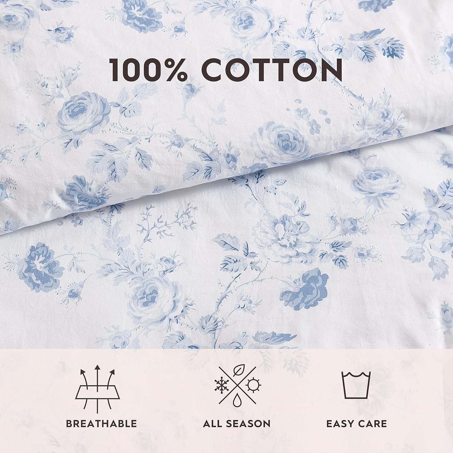 Laura Ashley Twin XL Comforter Set Belinda Blue 1