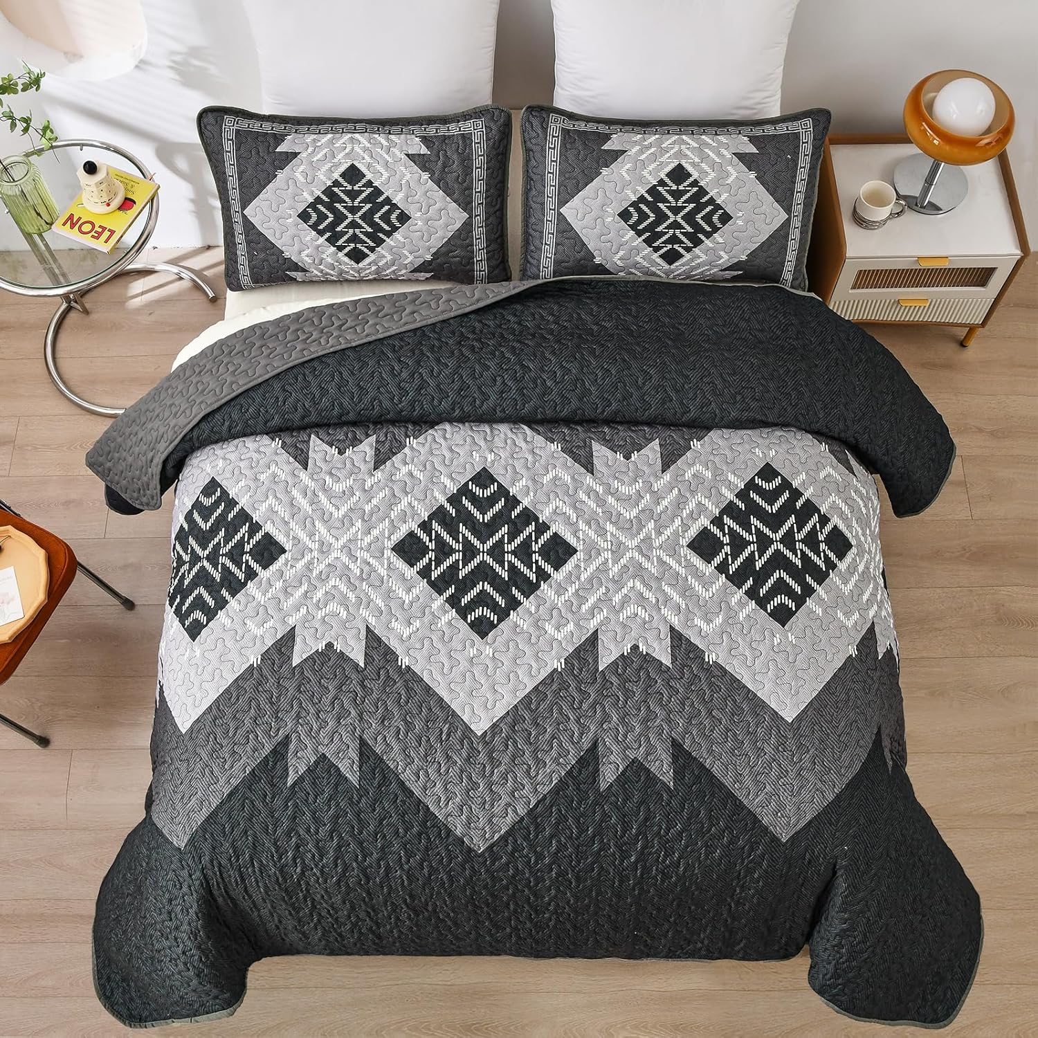 Dintszyayue Boho Queen Quilt Set 3 Pieces