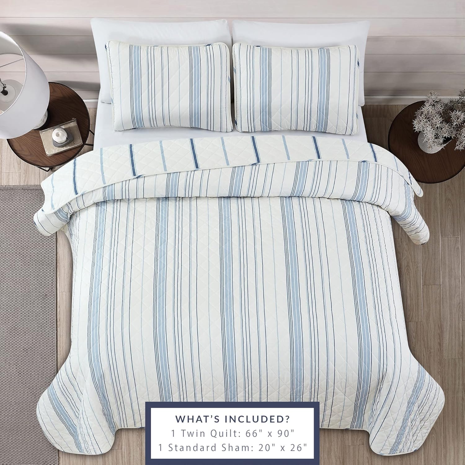 Market Place 2 Piece Reversible Quilt Set with Sham