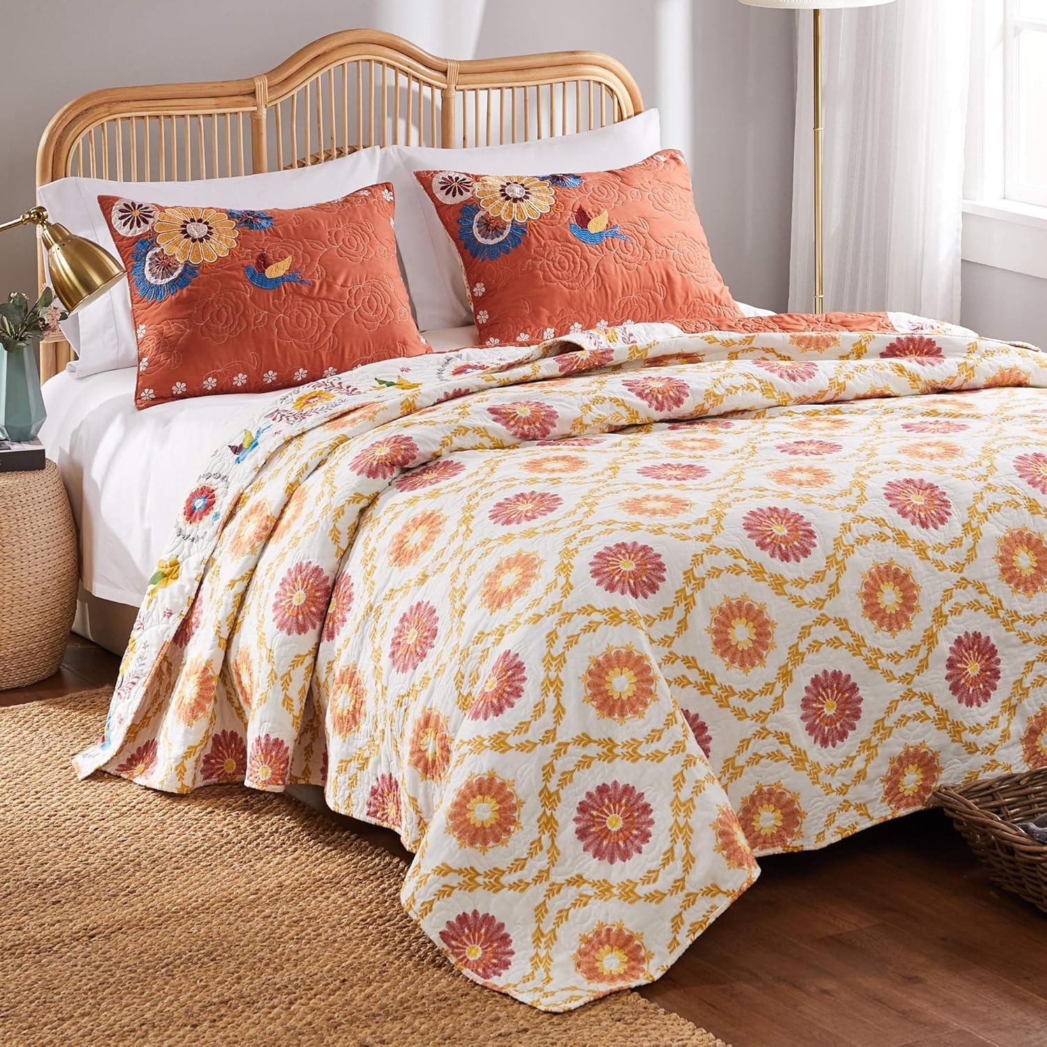 Greenland Home Barefoot Bungalow Quilt Set 3-Piece FullQueen Multi