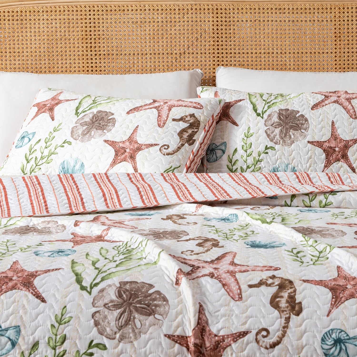 Great Bay Home Full Queen Coastal Quilt Bedding Set 1