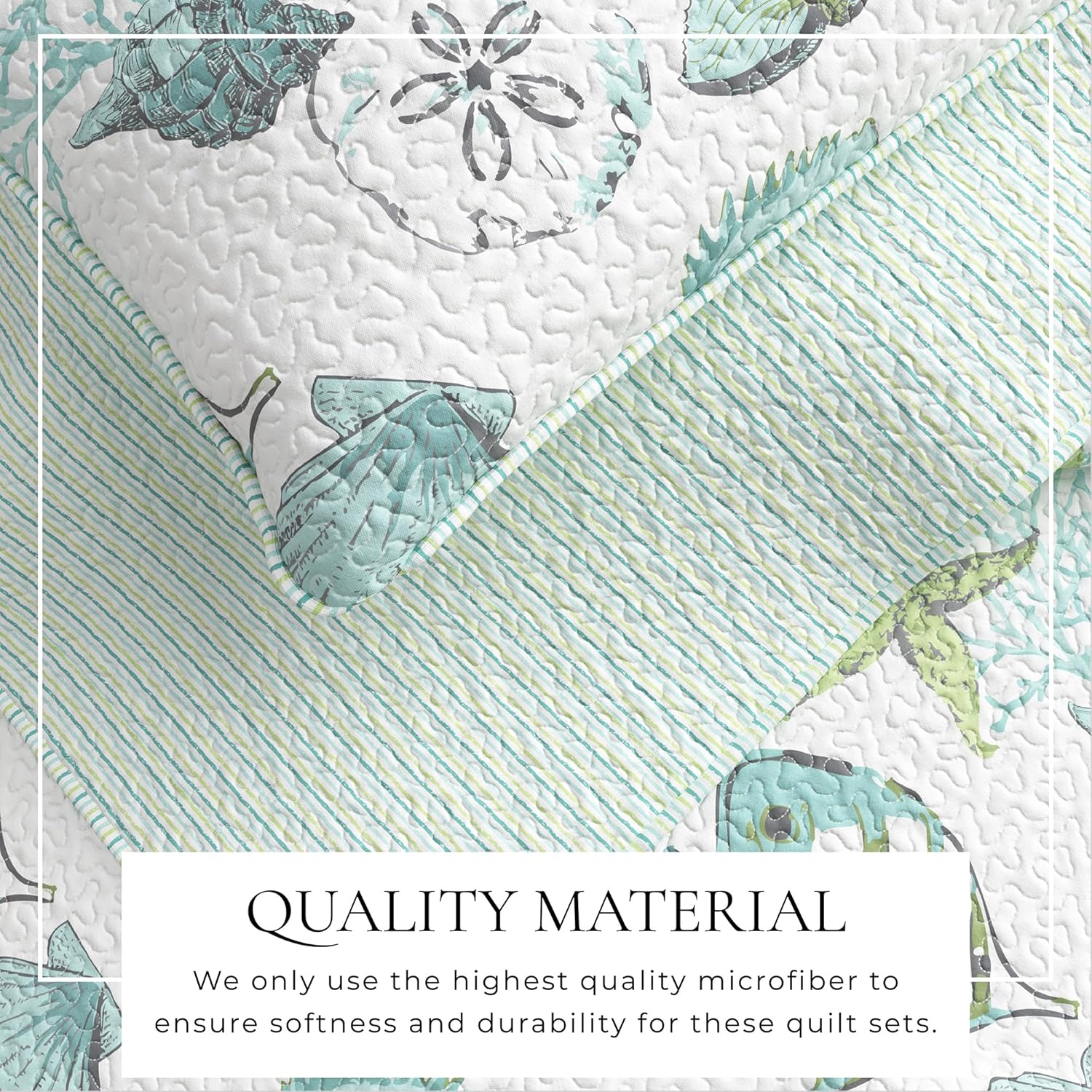 Great Bay Home Full Queen Coastal Quilt Set