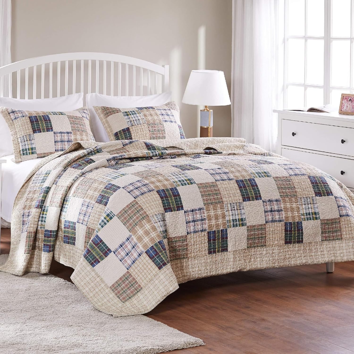 Taozhiyuan Cotton Quilted Bedspread Set 3-Piece Jumbo King 1