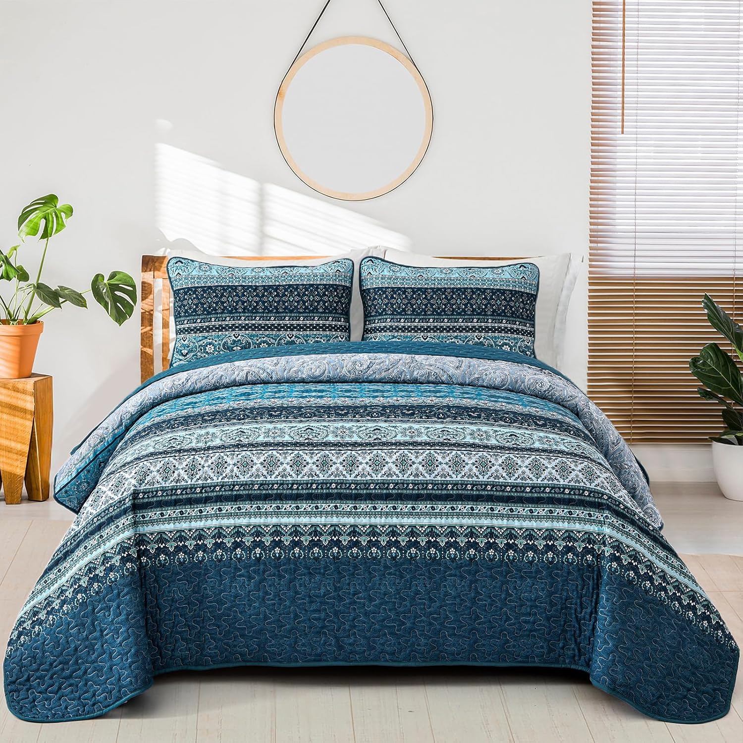 WONGS BEDDING Boho King Quilt Set
