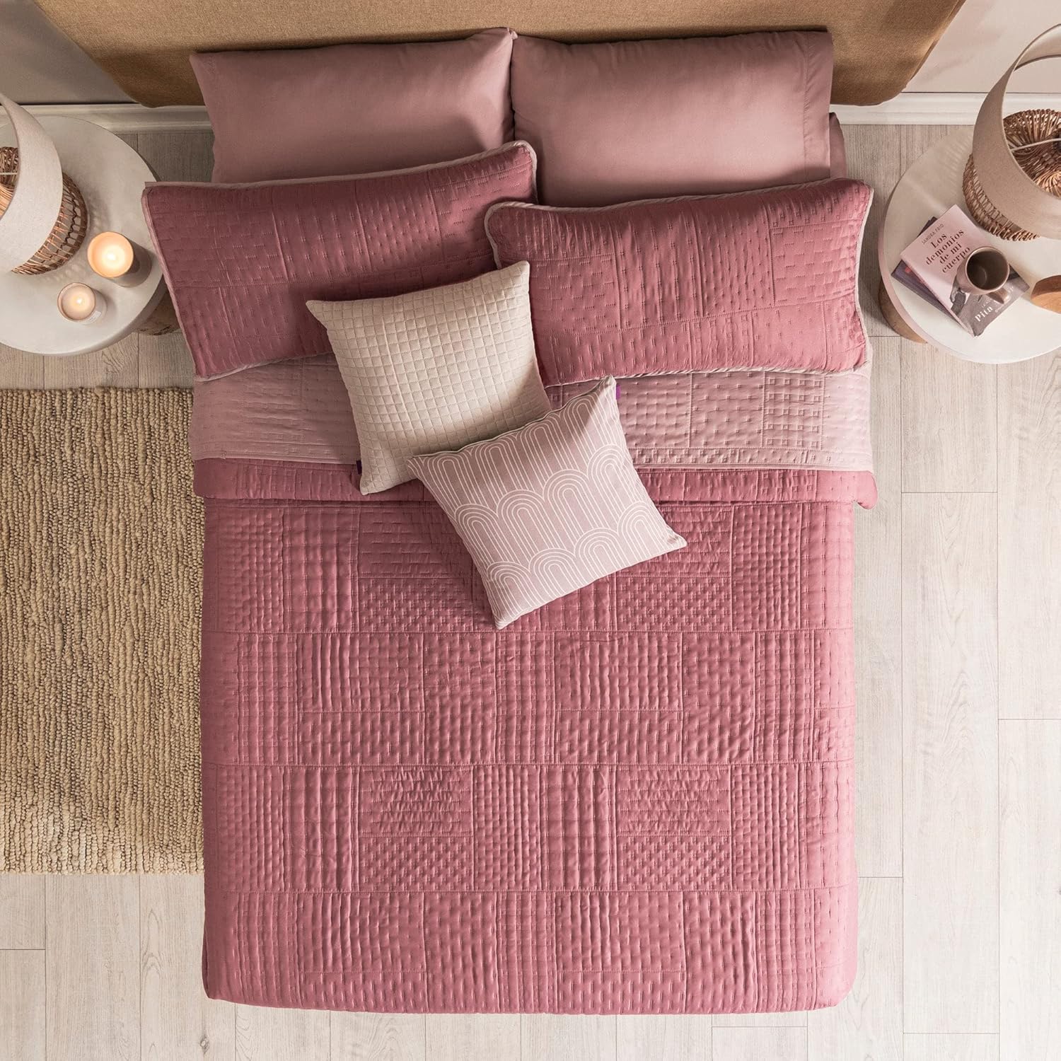 Queen Comforter Novo Blush Bedding Reversible Lightweight Quilt