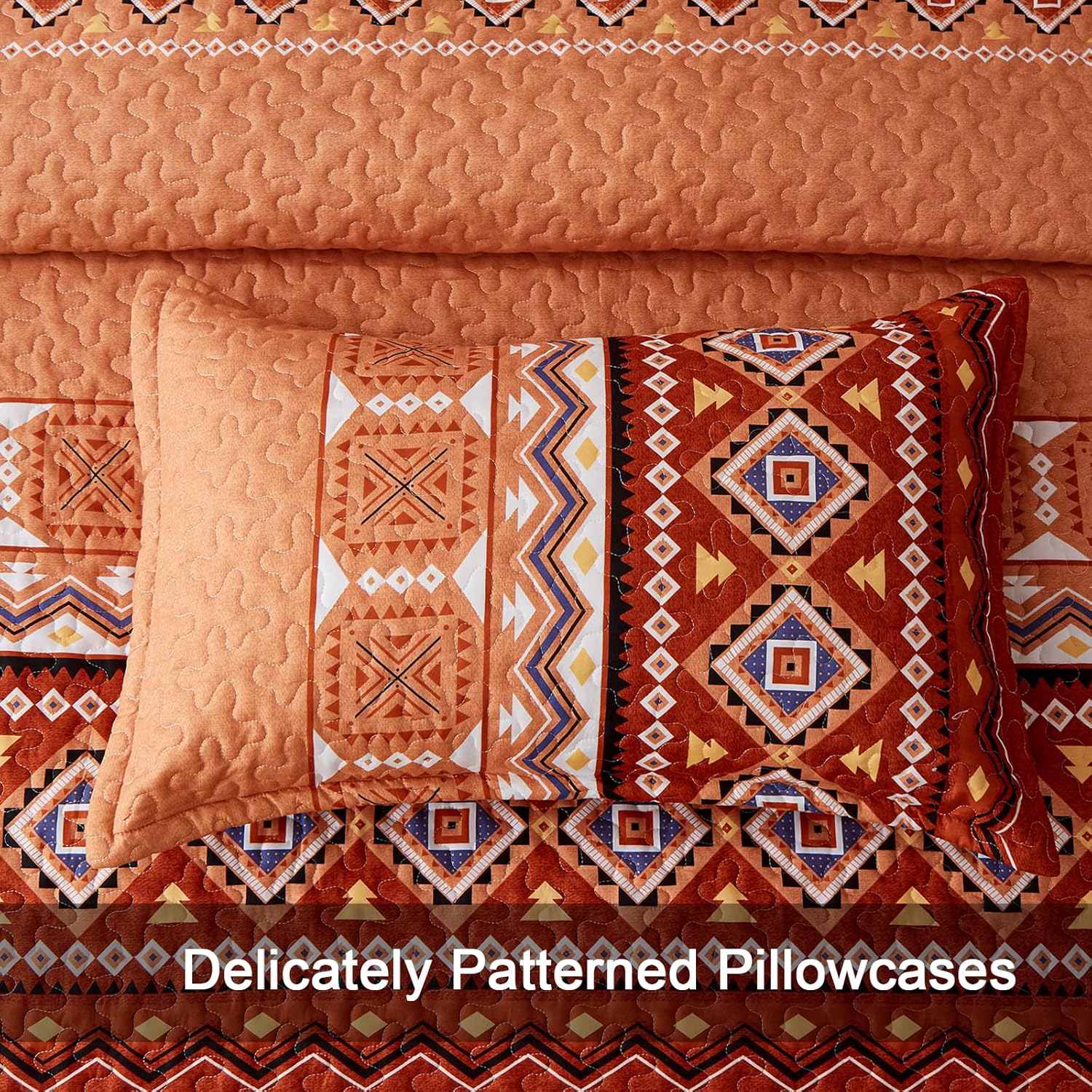 WONGS BEDDING Burnt Orange Quilt Set 3 Piece King Size