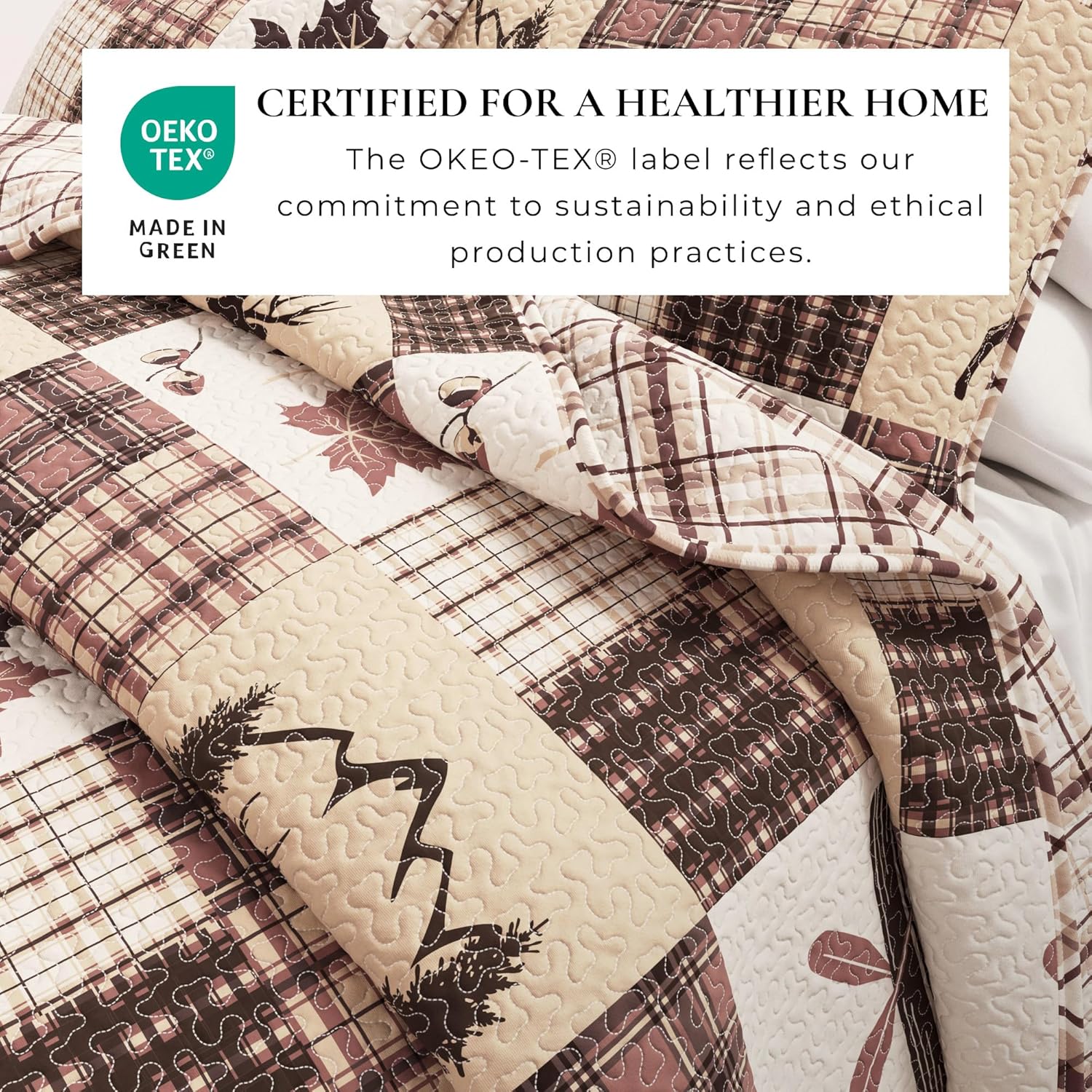 Great Bay Home Redwood King Quilt Set with 2 Shams