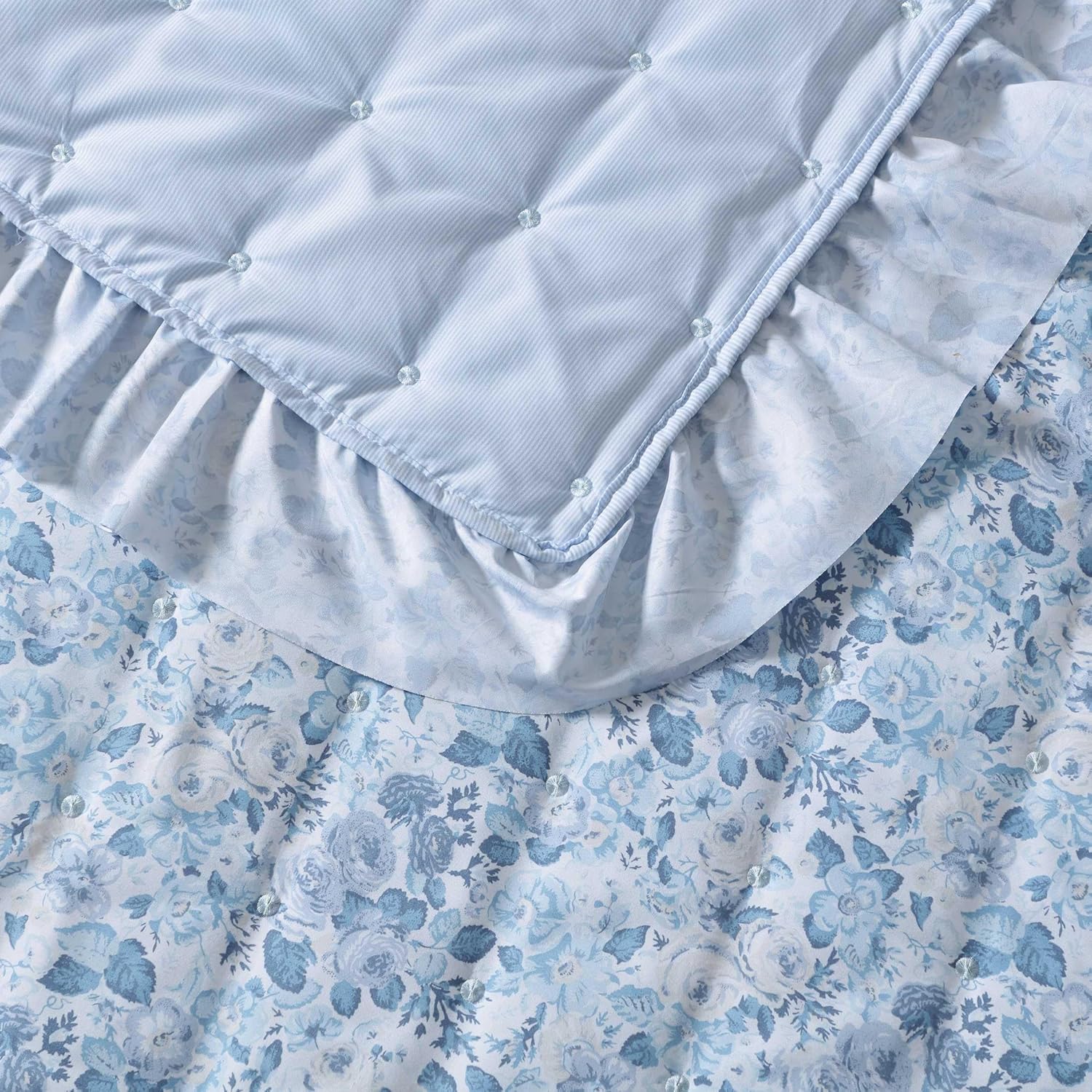 Laura Ashley Queen Quilt Set with Ruffle Shams