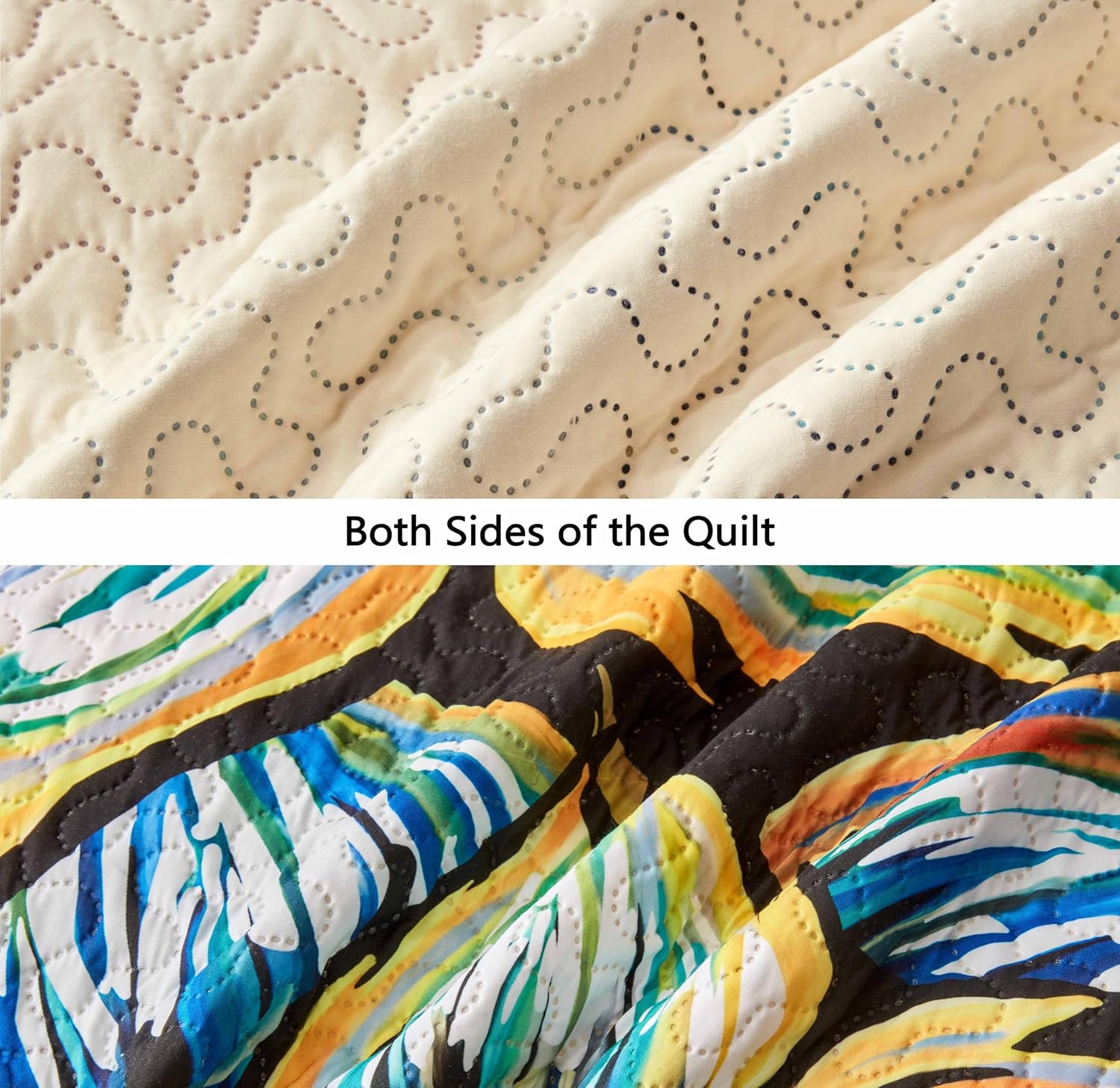 Asuexpect 3 Piece Boho Floral Quilt Set California King
