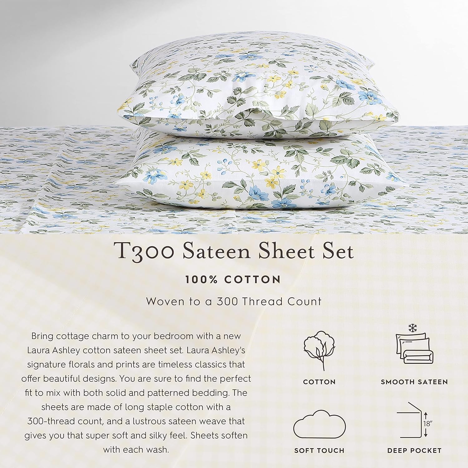 Laura Ashley Garden Muse Pink Queen Sheet Set 1