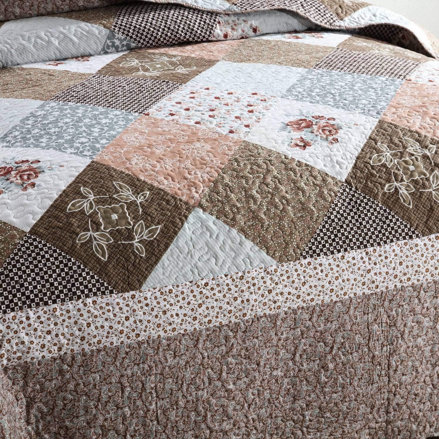 HoneiLife Quilt Set Twin Size - Reversible Microfiber Quilts