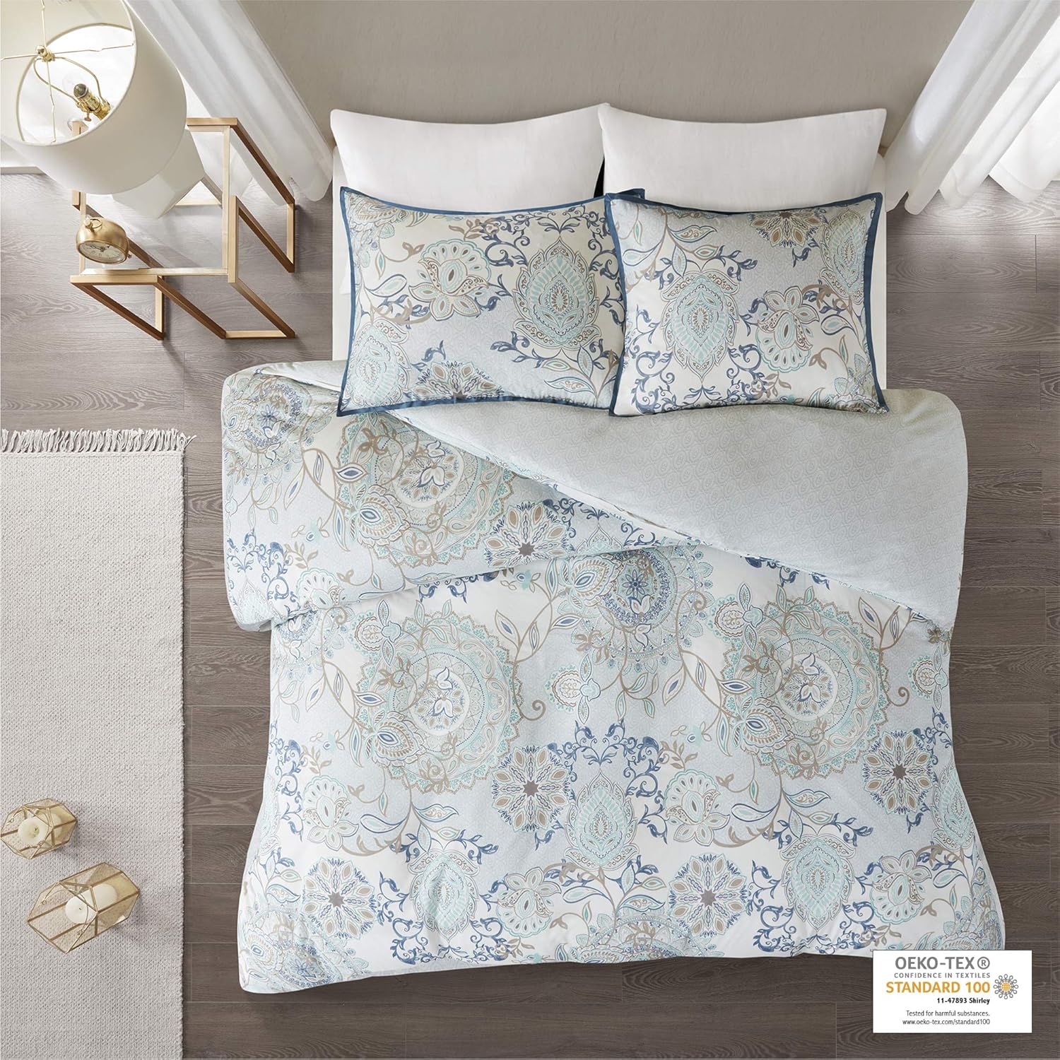 Madison Park Isla Reversible Duvet Cover Set - 3 Piece Blue KingCal King