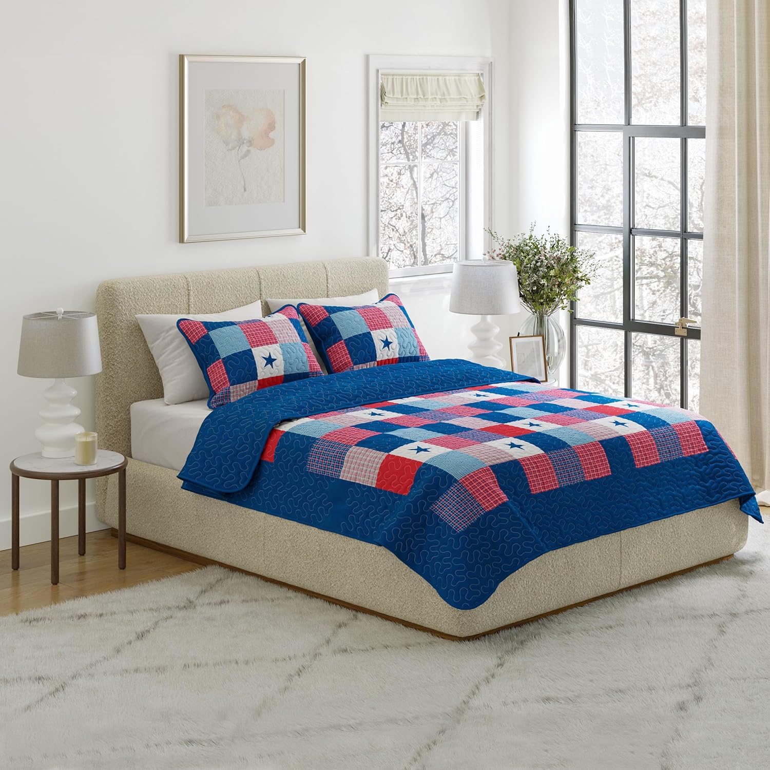 3-Piece Caroline Patriotic Quilt Set - FullQueen Bedding 1