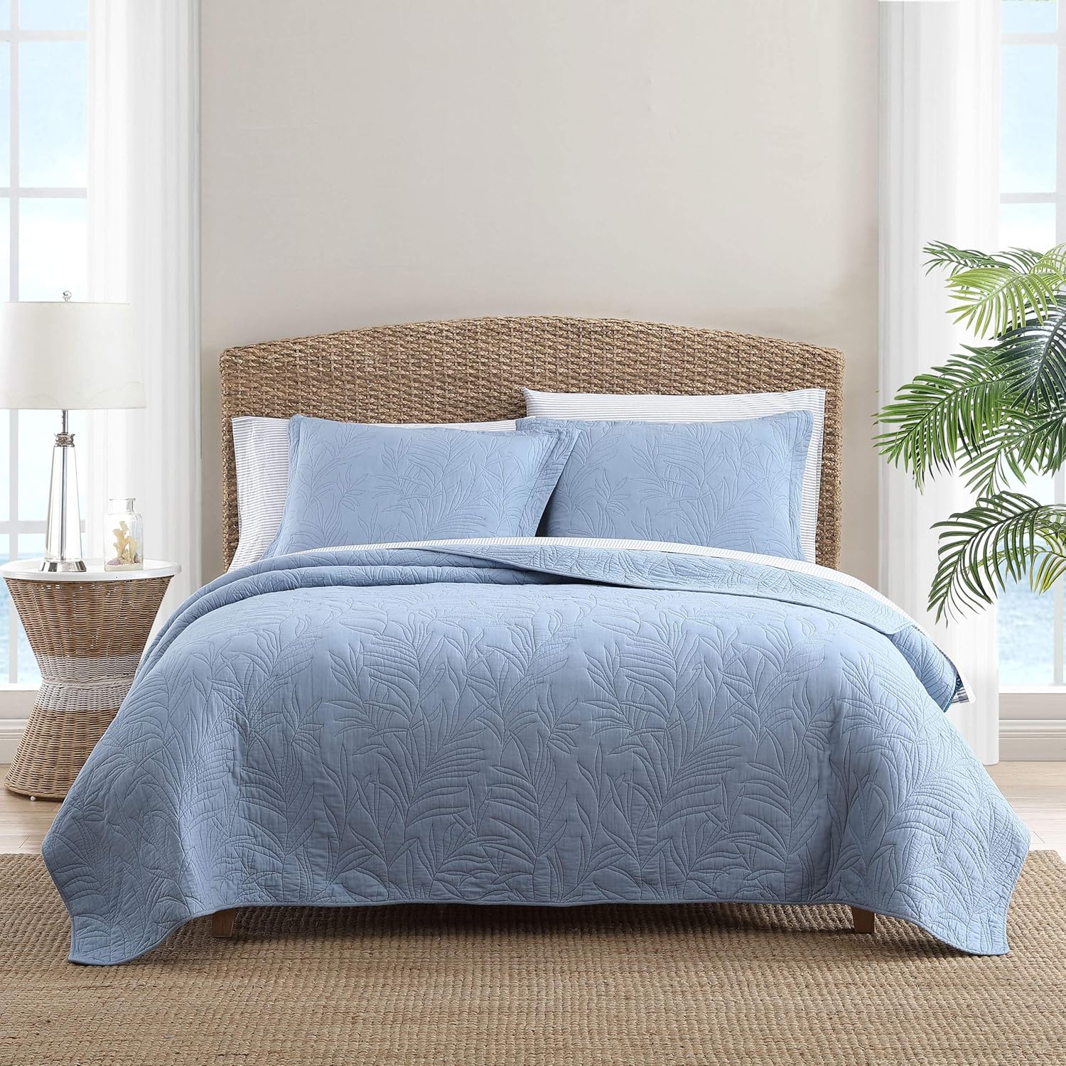 Tommy Bahama Soft Breathable Quilt Bedspread Twin Blue