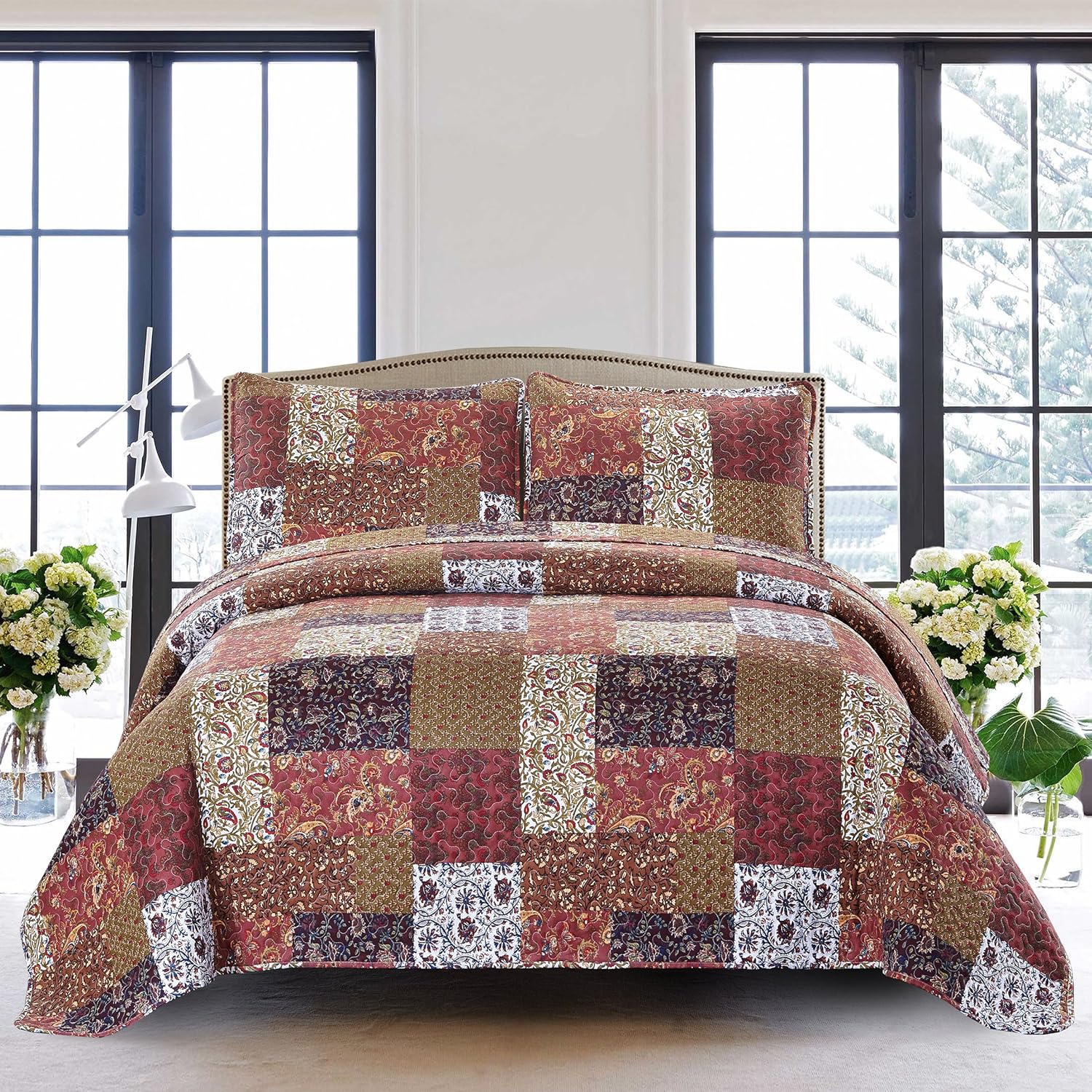 SLPR Autumn Patchwork Quilt Set Queen Size 3-Piece