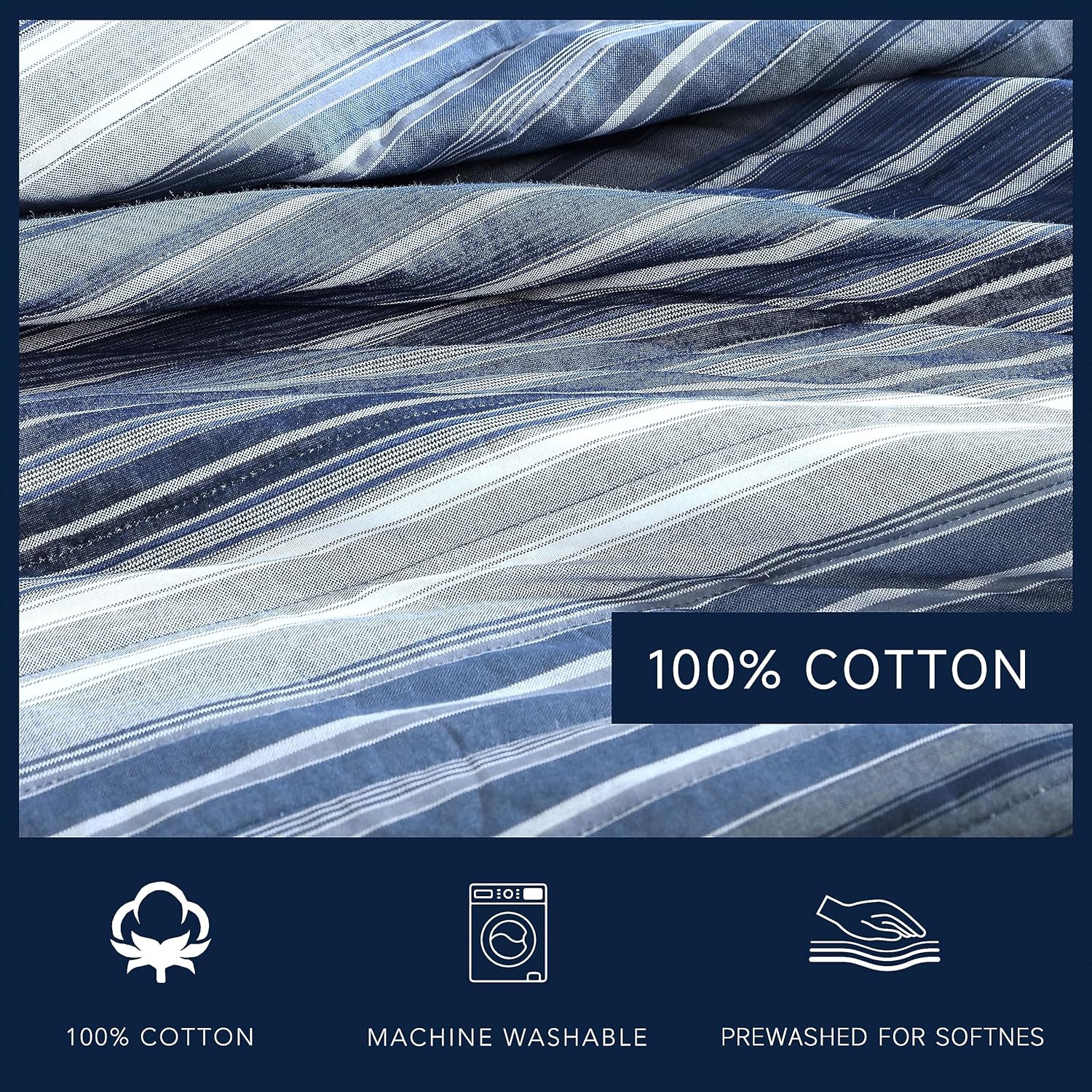 Nautica Queen Quilt Set - Cotton Reversible Bedding with Shams