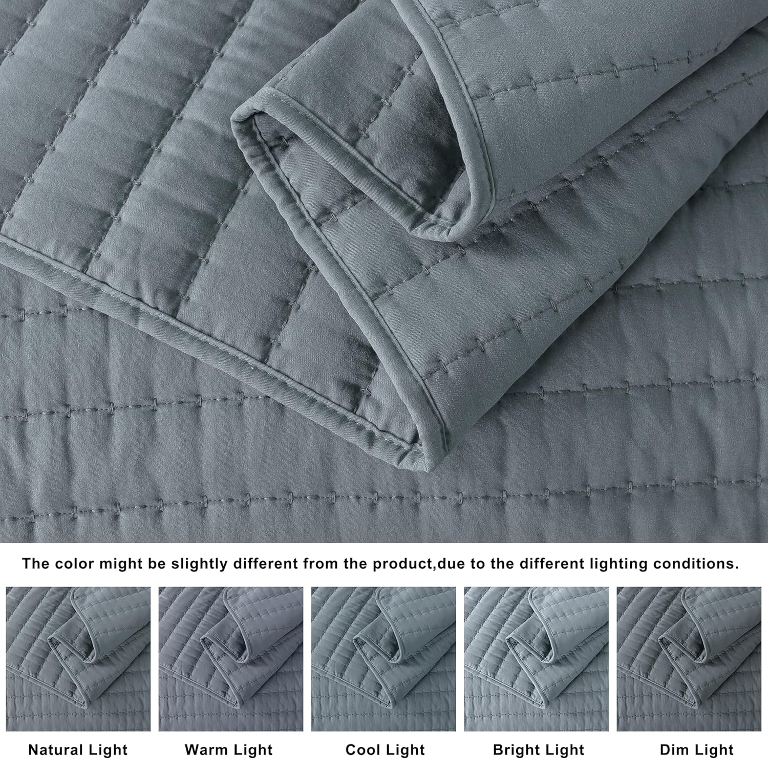 ROARINGWILD Queen Size Quilt Set with 2 Pillow Shams 90x90 Inches