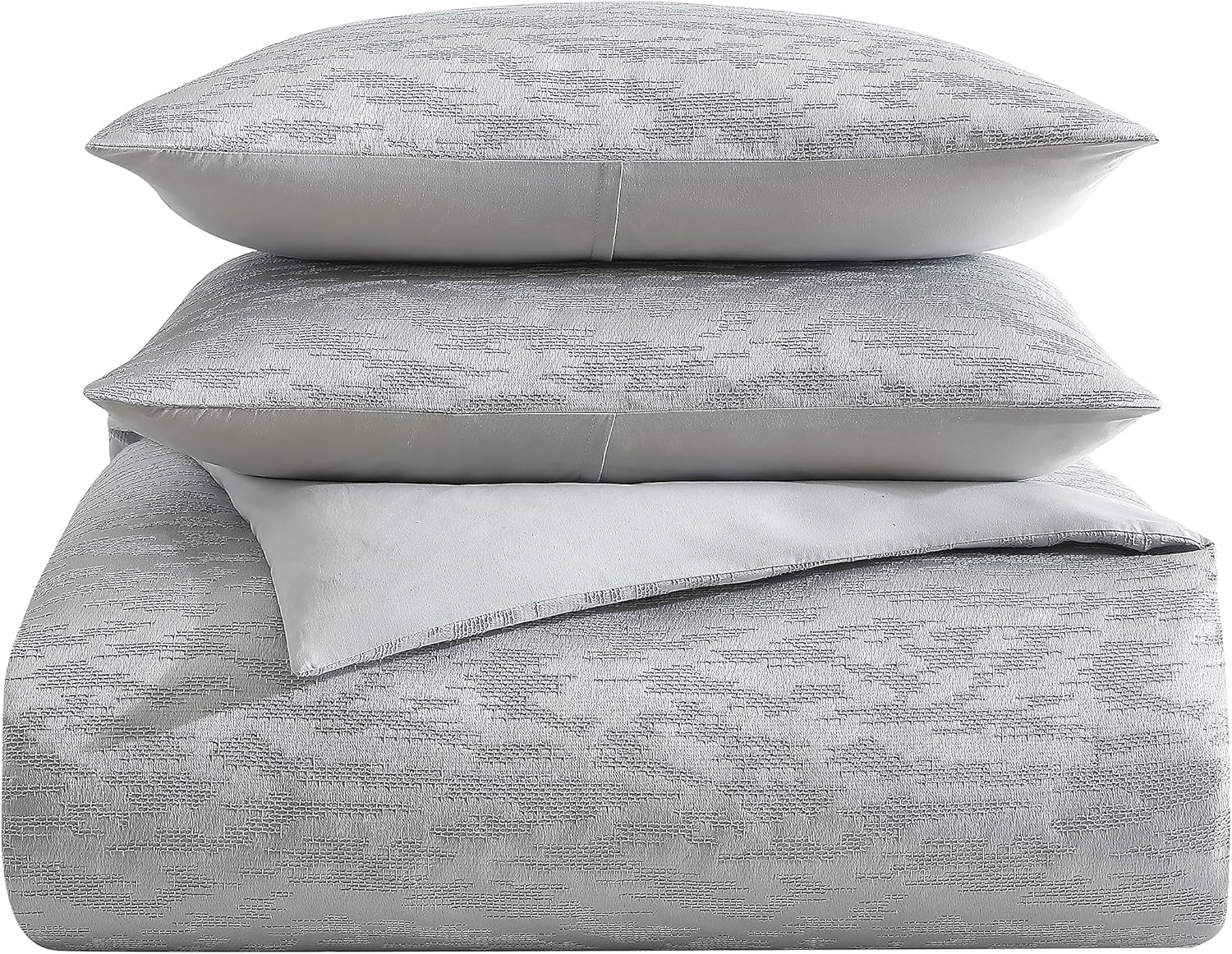 Vera Wang Queen Duvet Cover Set - Illusion Grey