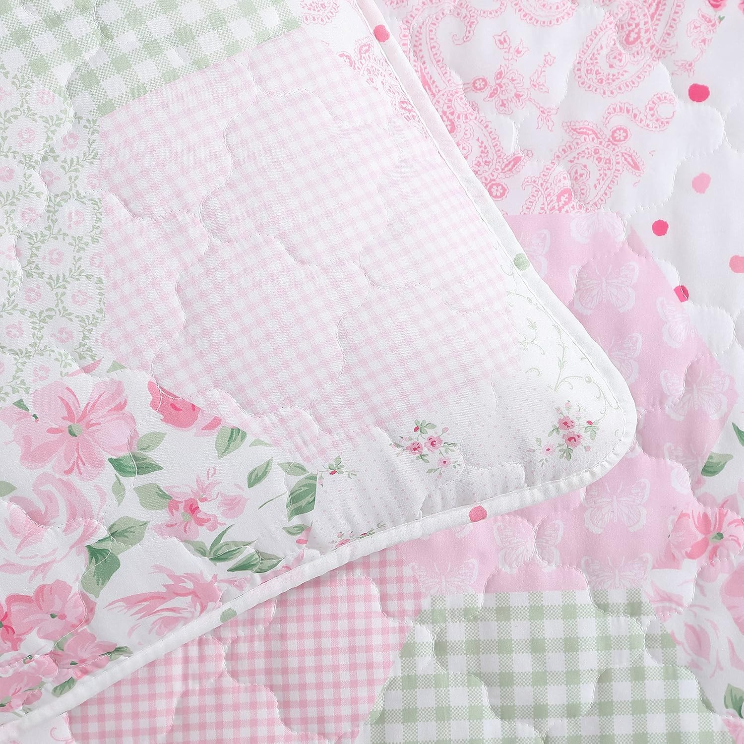 Laura Ashley Kids Quilt Set Reversible Ellyn Pink Twin