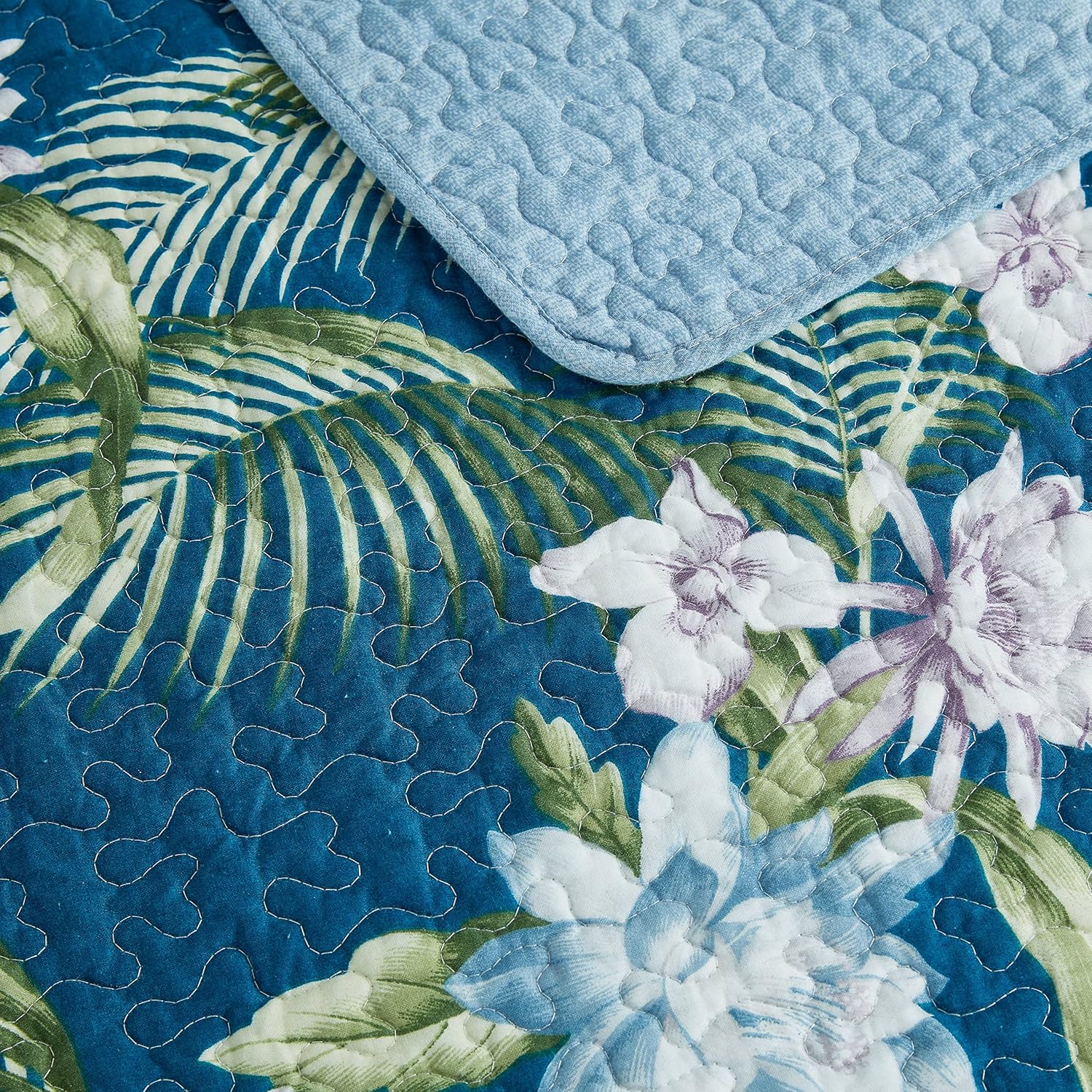 Tommy Bahama Queen Quilt Set - Southern Breeze Dark Blue