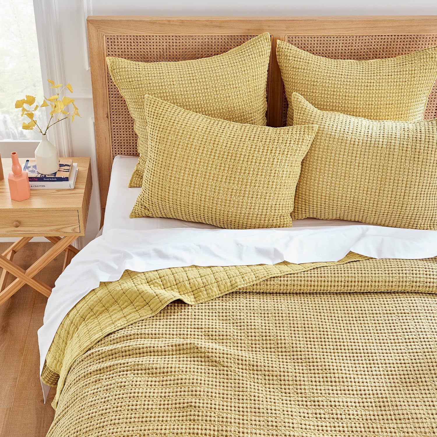 Levtex Home Mills Waffle Euro Sham Set of Two Ochre