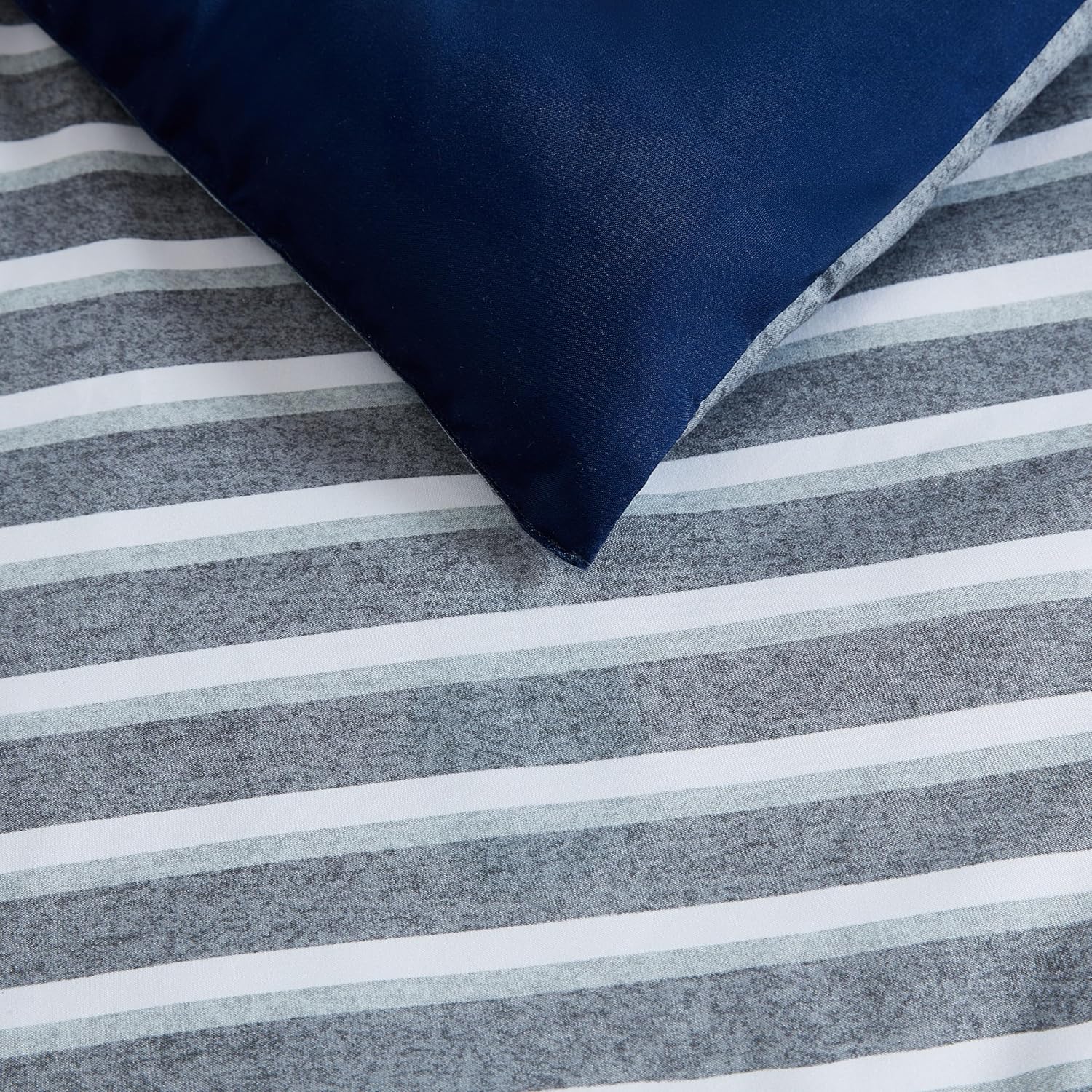 Nautica Comforter Set Reversible Heathered Block Grey