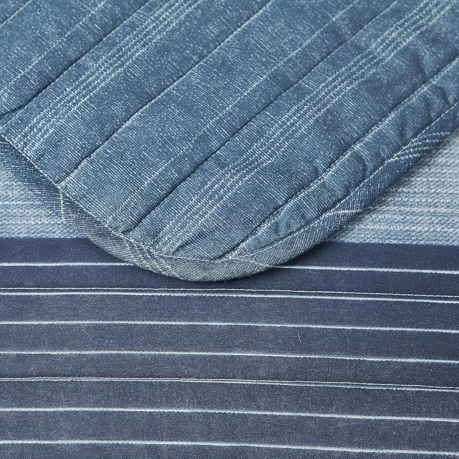 Nautica Twin Quilt Set - Ridgeport Blue Cotton Reversible Bedding