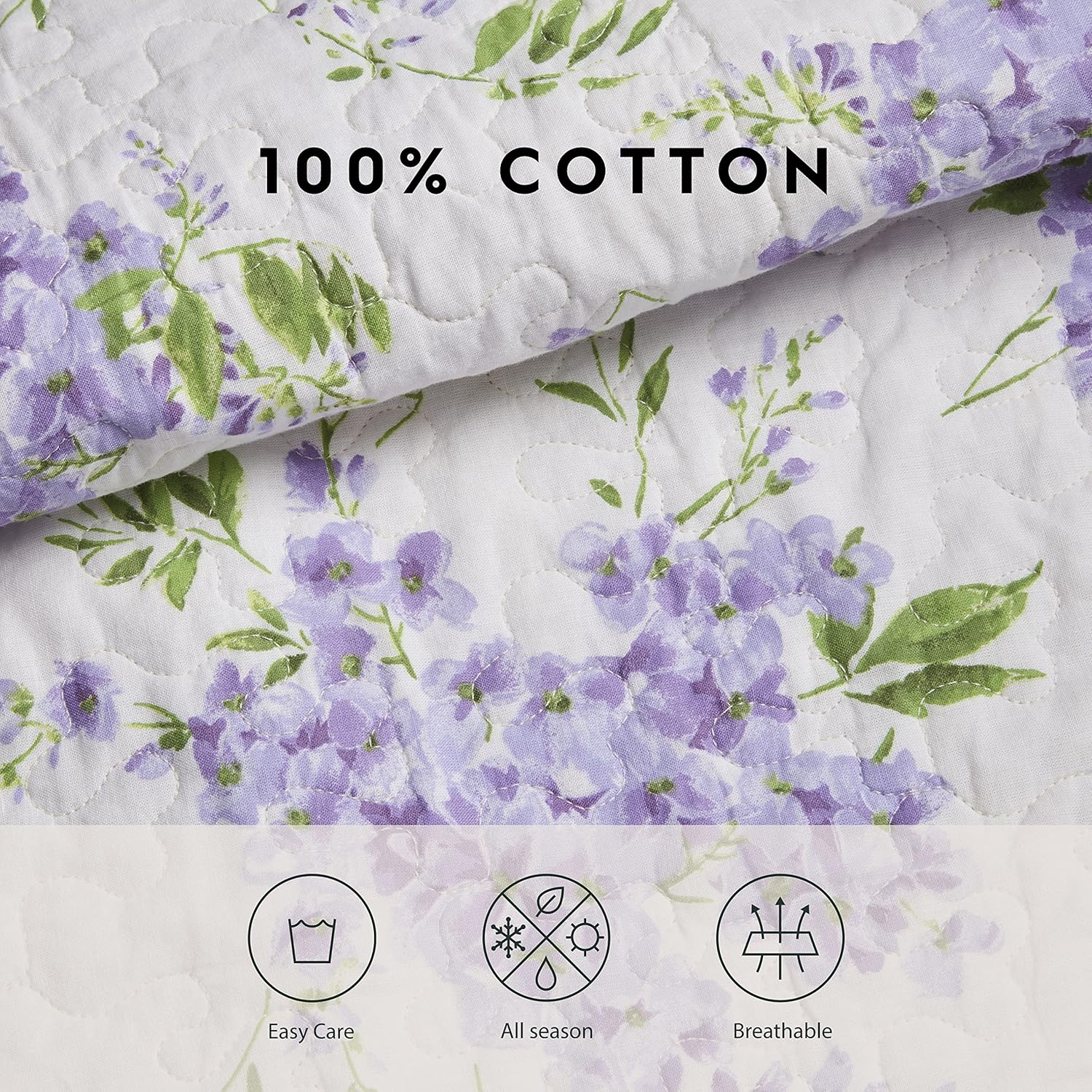 Laura Ashley Queen Quilt Set with Reversible Cotton Shams