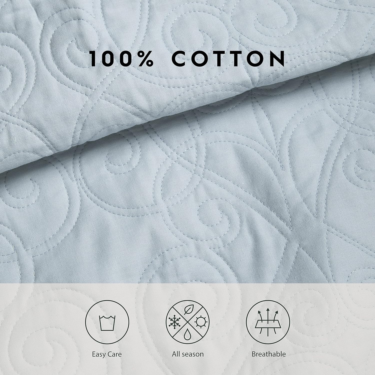 Laura Ashley King Quilt Set with Shams Felicity Blue