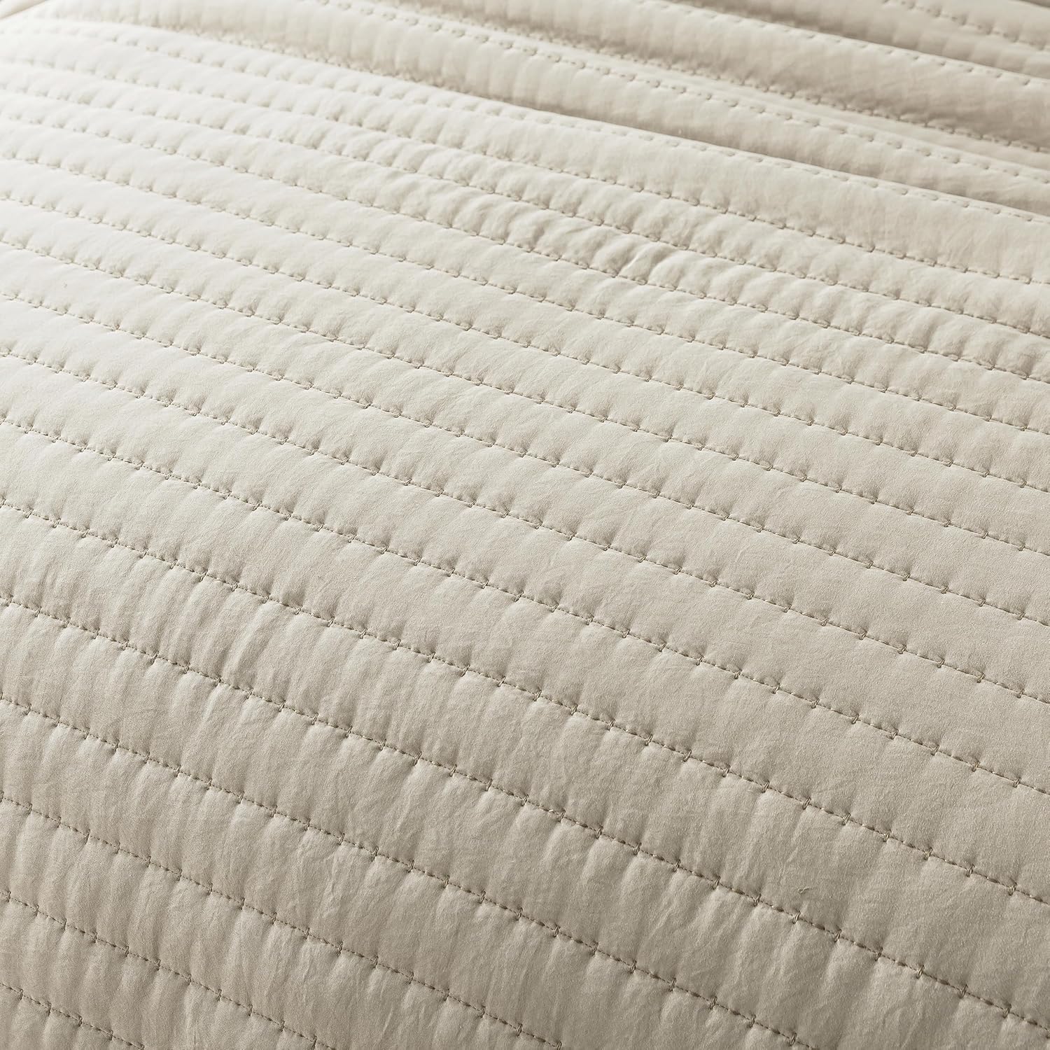 ROARINGWILD Neutral Beige Queen Quilt Set with 2 Pillow Shams
