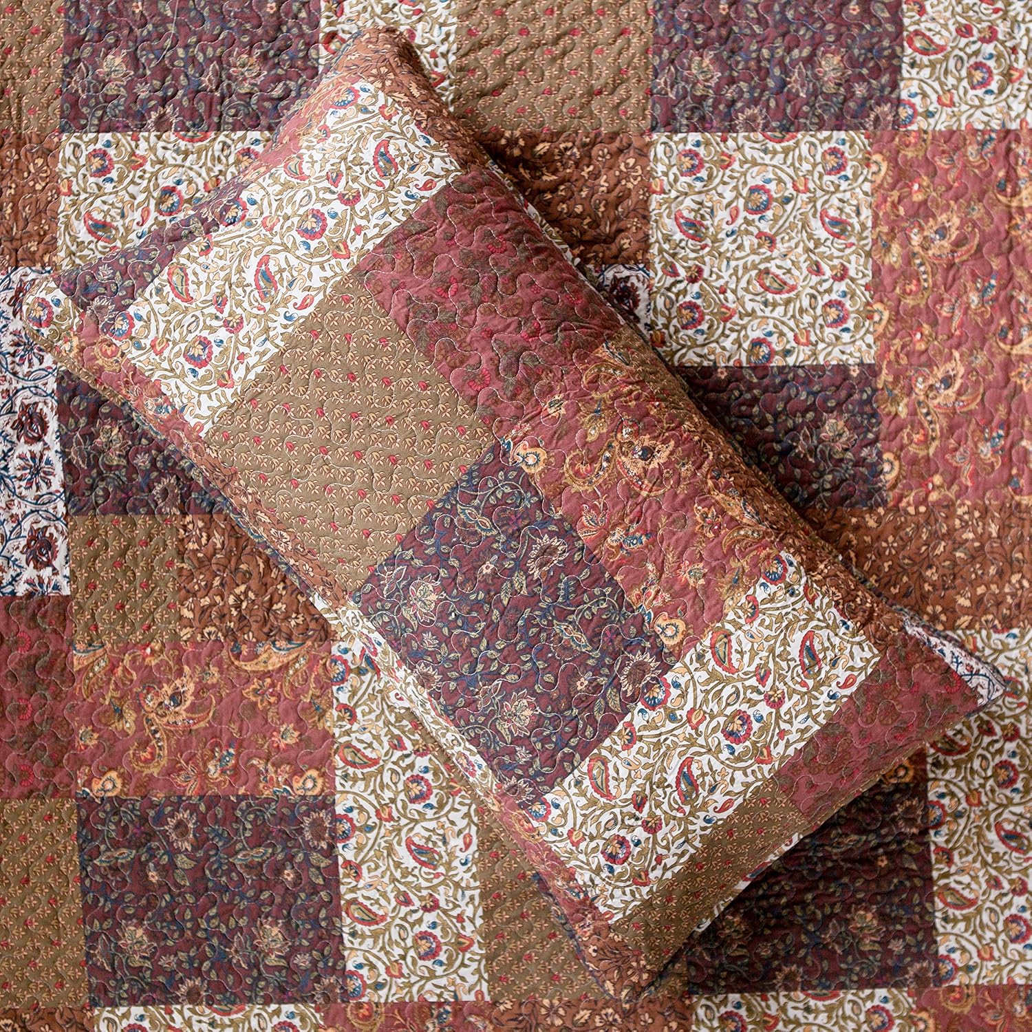 SLPR Autumn Patchwork Quilt Set Queen Size 3-Piece
