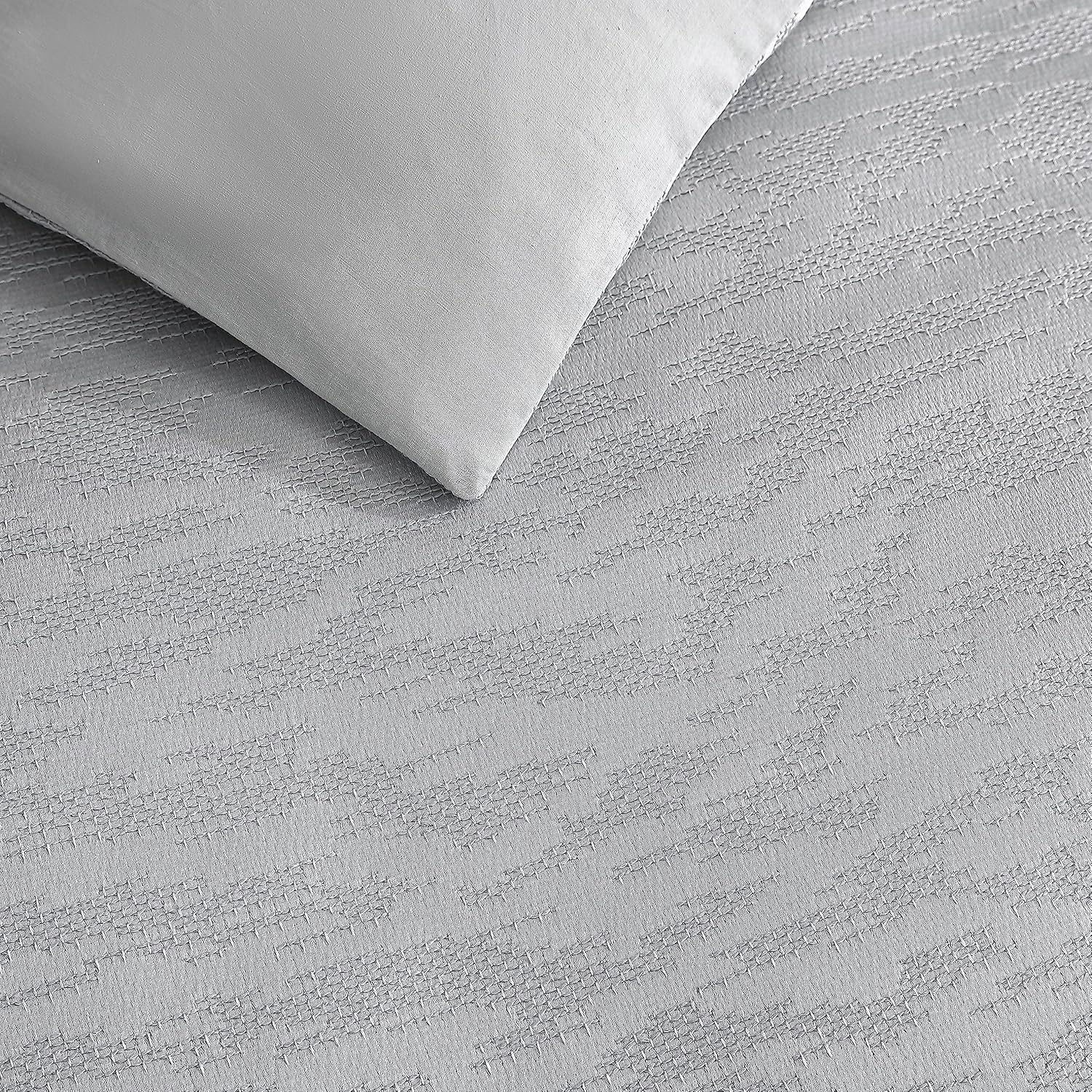 Vera Wang Queen Duvet Cover Set - Illusion Grey